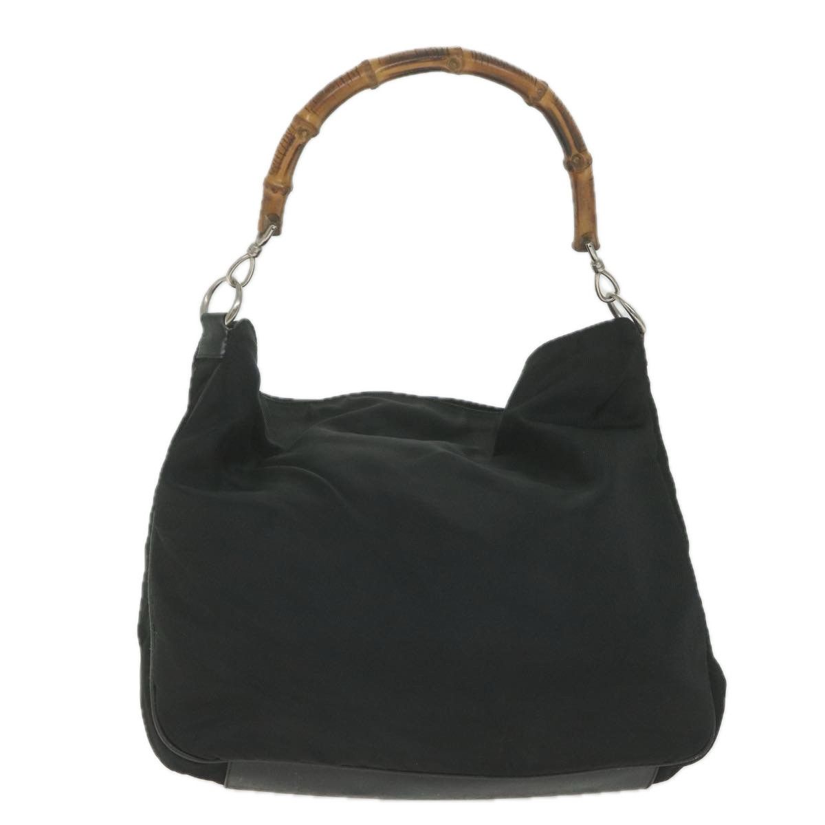 Gucci Bamboo Black Canvas Shoulder Bag (Pre-Owned) Size ONE SIZE - 1 Thumbnail