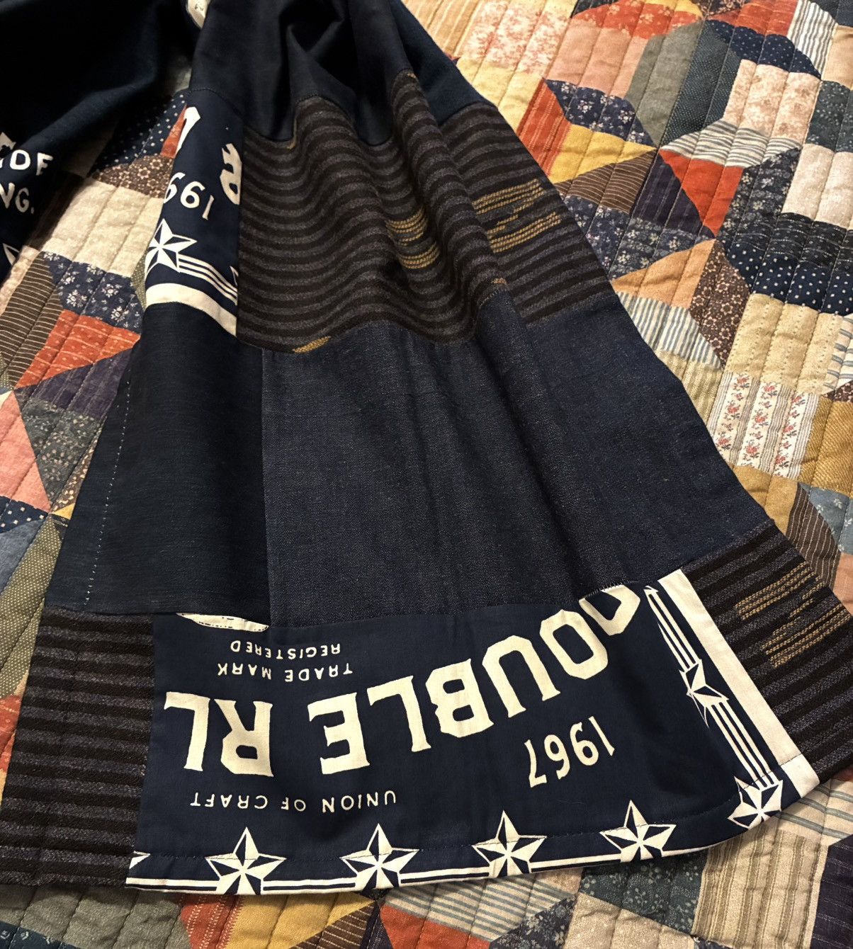 RRL Ralph Lauren CUSTOM RRL/RL PATCHWORK SCARF (100% UPCYCLED RRL FABRICS) Size ONE SIZE - 8 Thumbnail