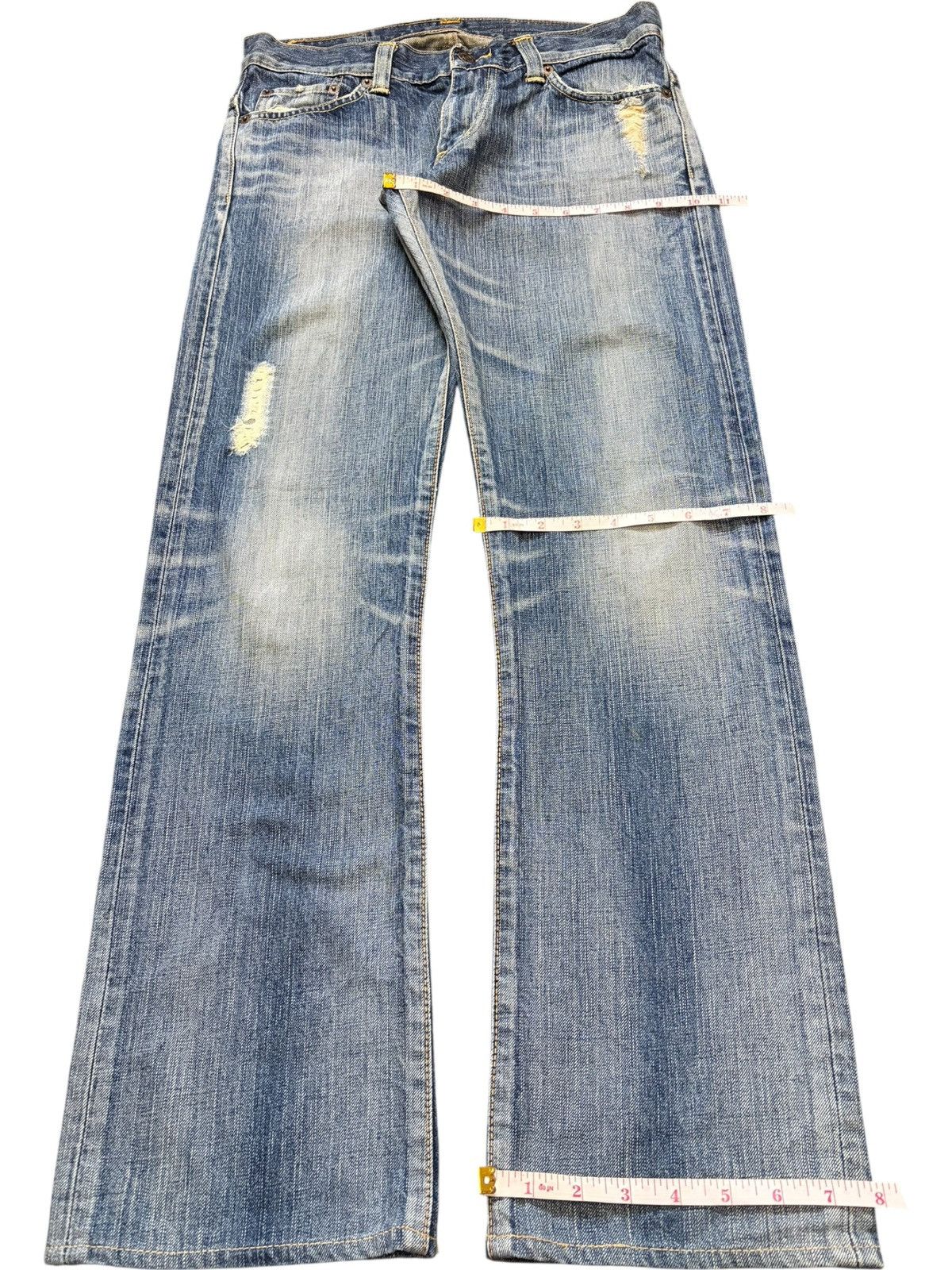 Edwin Vintage Edwin 503 Faded Wash Distress Flare Jeans Size 30" / US 8 / IT 44 - 8 Thumbnail