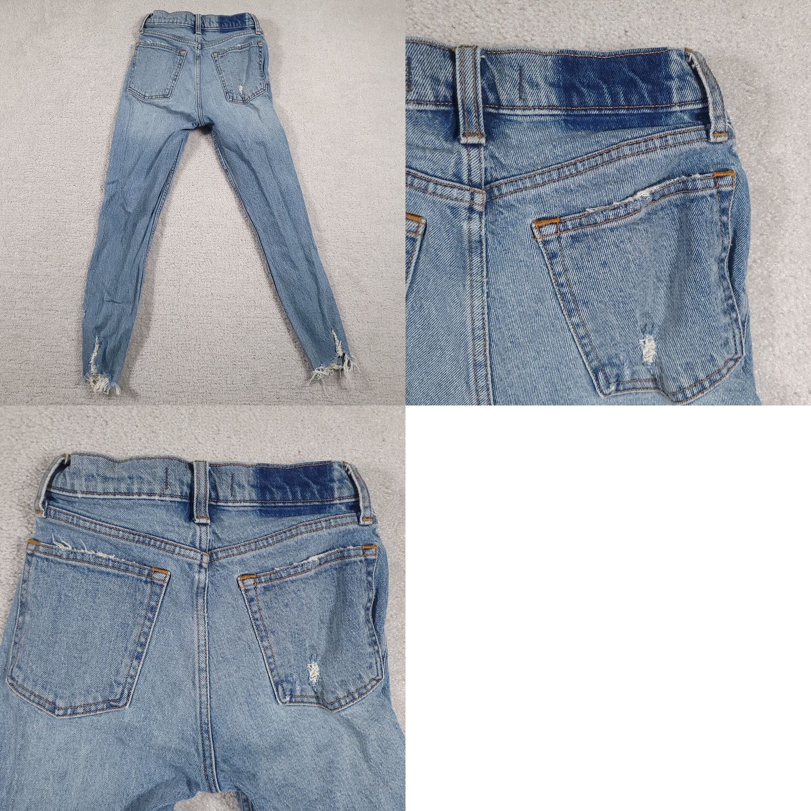 Abercrombie & Fitch Abercrombie & Fitch Jeans Womens 24 The Skinny High Rise Distressed Denim Blue 00s Cropped Frayed Pockets High Rise Slim Womens Jeans Size 42" / US 20 - 9 Thumbnail