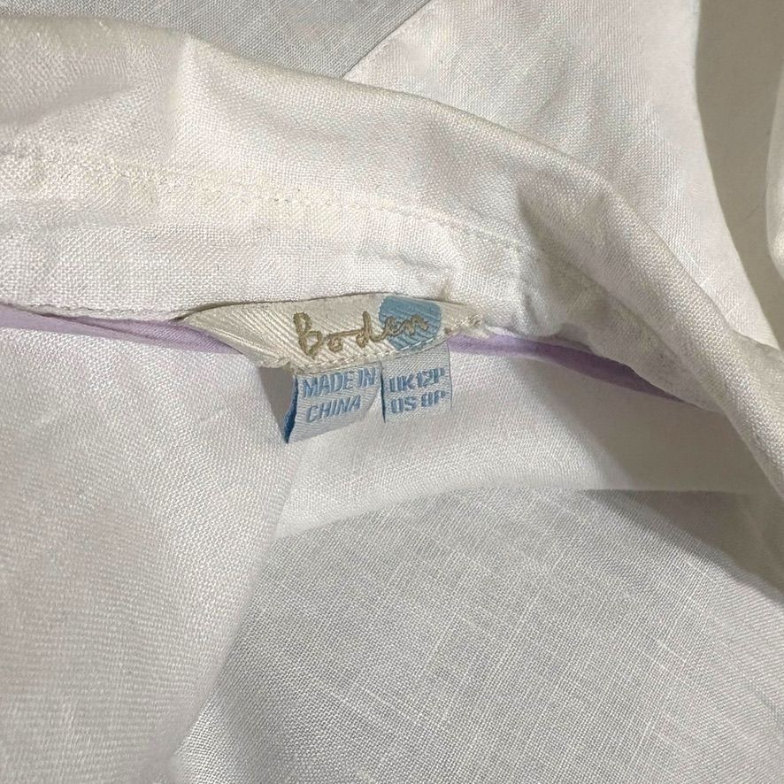 Boden Boden Linen Button Up Shirt White 8 Petite Top Blouse Classi Size M / US 6-8 / IT 42-44 - 5 Thumbnail
