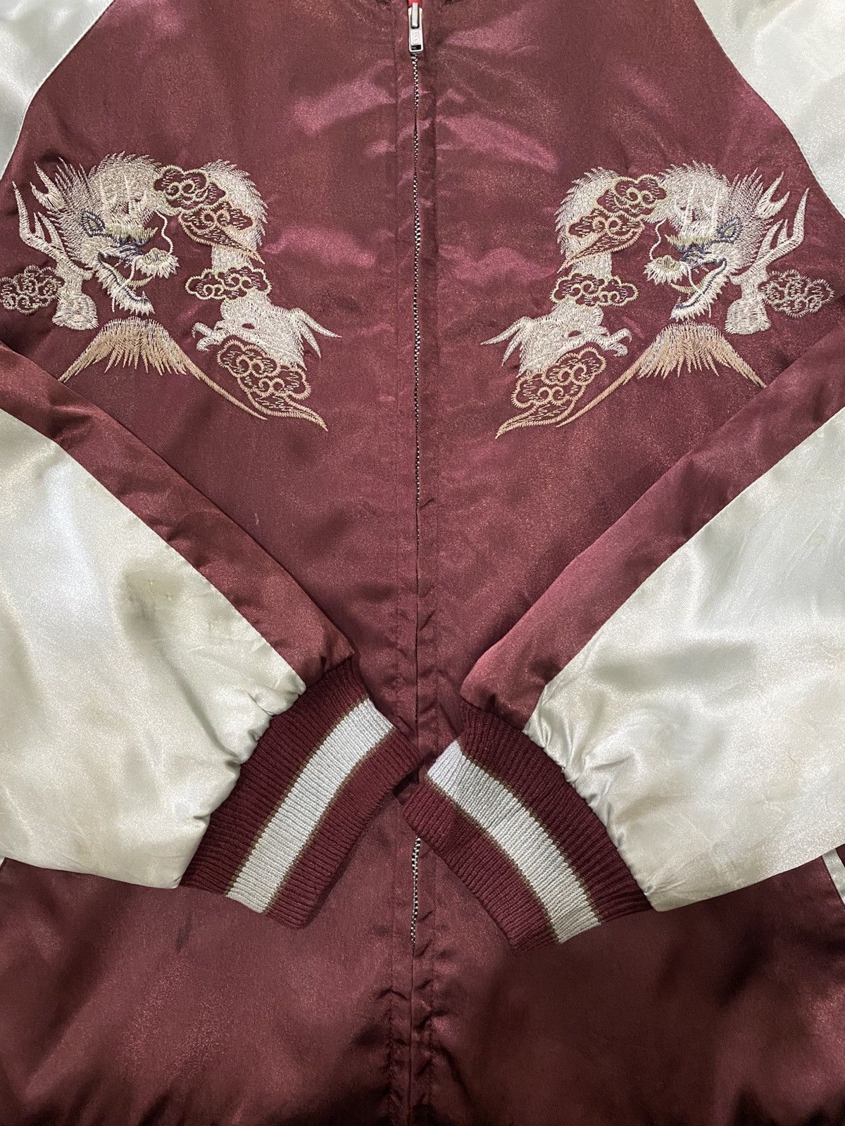 Japanese Brand Sukajan Japanese Jacket Satin Dragon and Fuji Size US XL / EU 56 / 4 - 11 Thumbnail