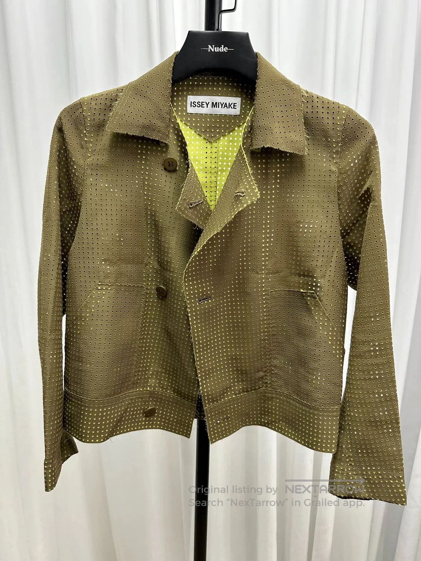 Issey Miyake Issey Miyake Hollow Jacket in Olive Green. Size S / US 4 / IT 40 - 5 Thumbnail