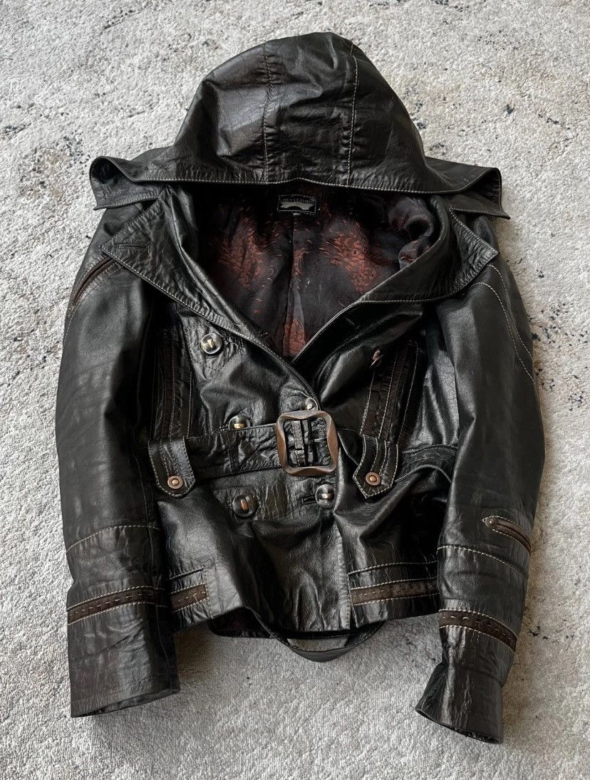 Other VTG Japanese Avant Garde Type! Cropped Leather Jacket Size US M / EU 48-50 / 2 - 2 Thumbnail