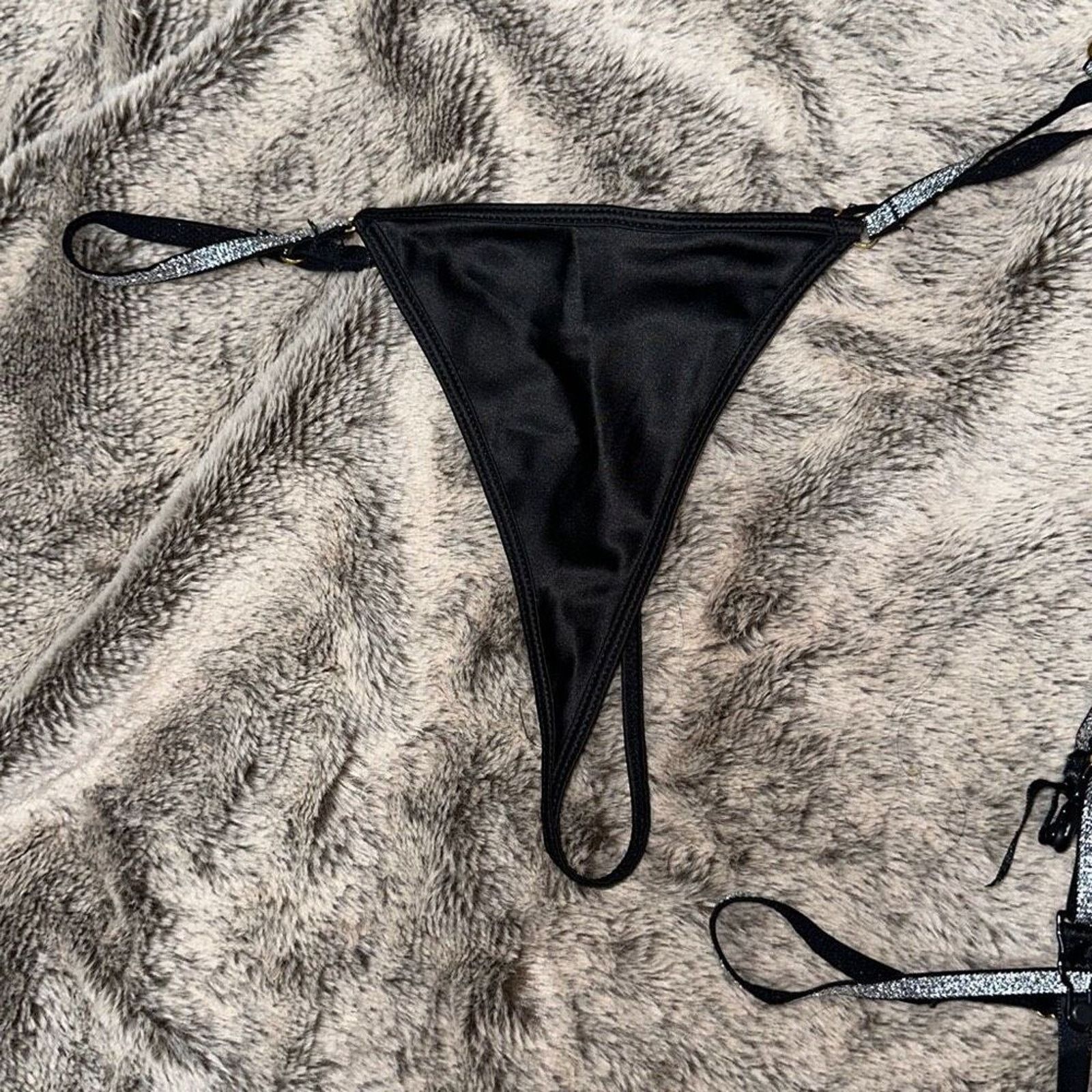 Other Fascinating Nights Lingerie Silver Glitter Detail | Sz S Size ONE SIZE - 3 Thumbnail