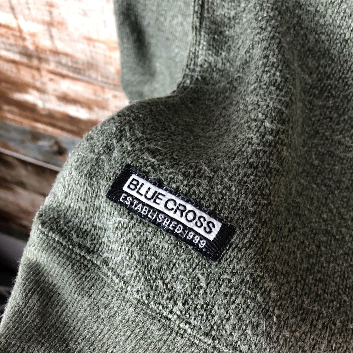 Japanese Brand Blue Cross streetwear Green Sweatshirt #A2064 Size US S / EU 44-46 / 1 - 12 Thumbnail