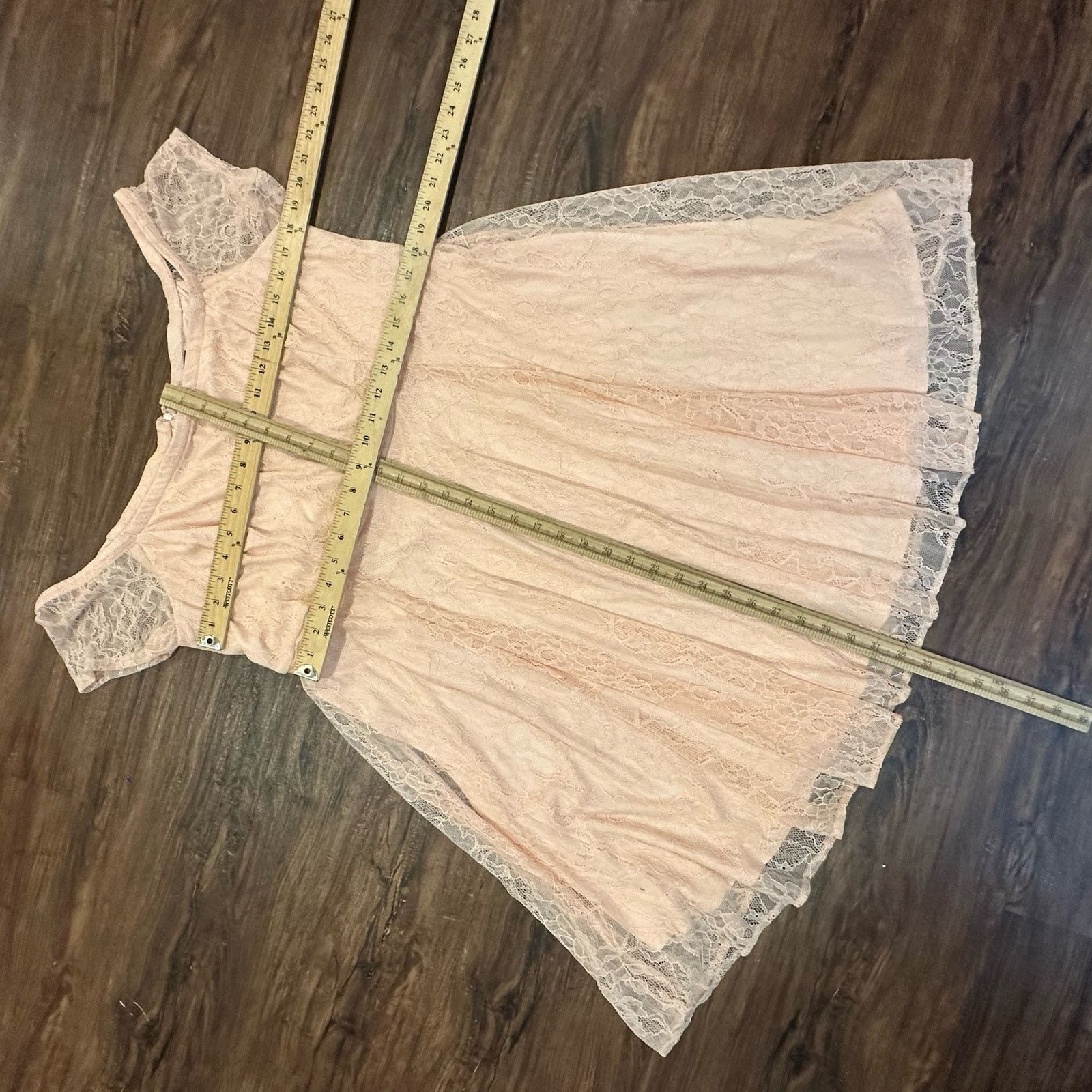 Other Torrid Lace Off Shoulder Mini Dress Blush Pink Women's 16 Size XXL / US 16-18 / IT 52-54 - 8 Thumbnail