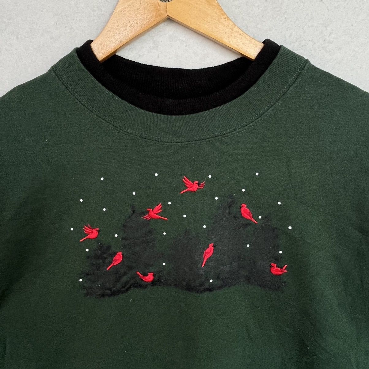 Other Vintage Top Stitch Green With Red Bird Design Size L Size L / US 10 / IT 46 - 4 Thumbnail
