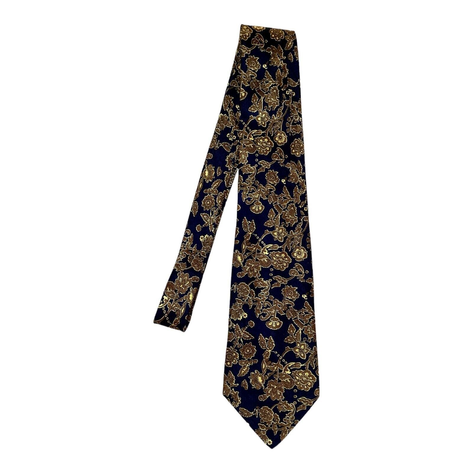 Stefano Ricci STEFANO RICCI Navy Floral Luxury Designer Silk Tie Made Ital Size ONE SIZE - 5 Thumbnail