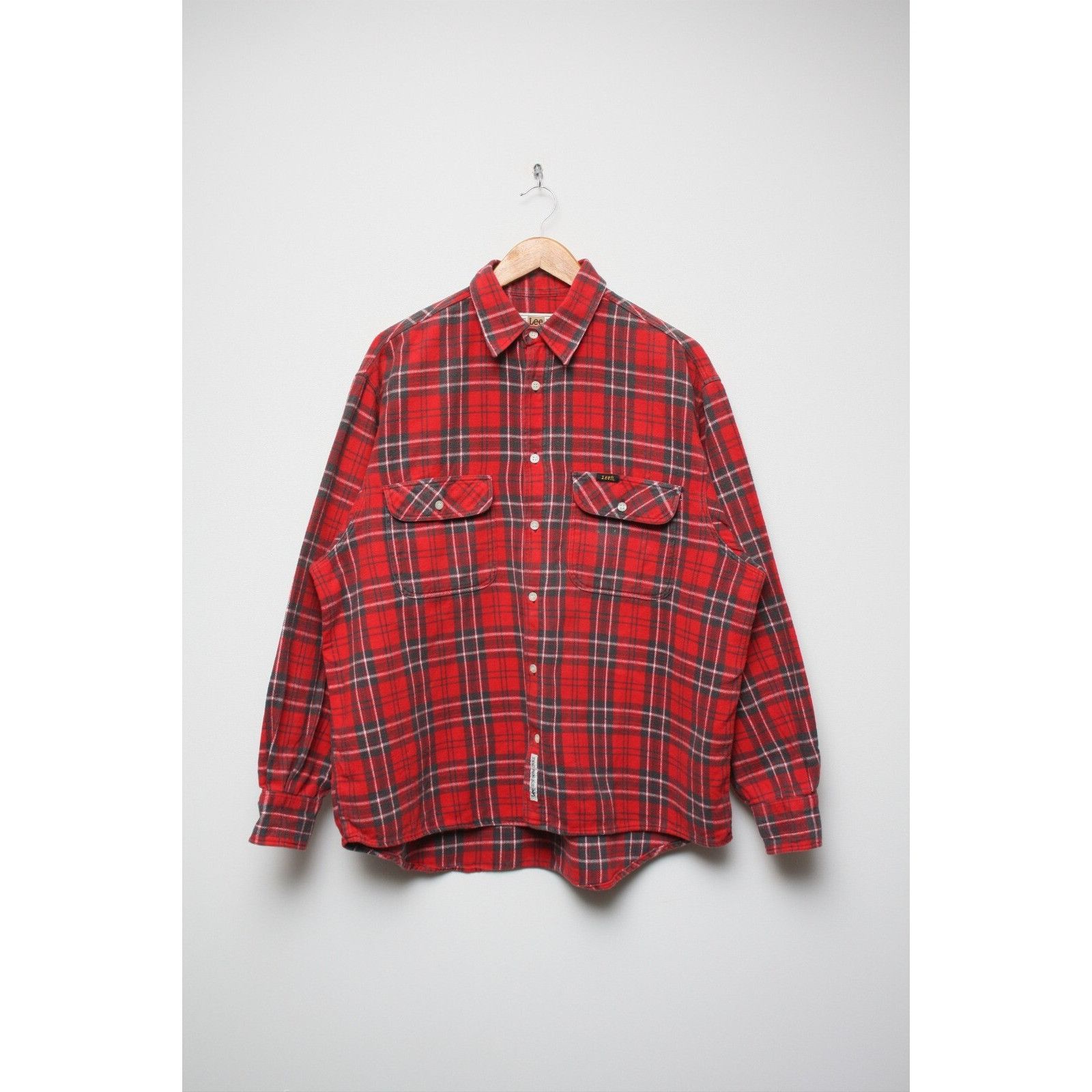 Lee Lee Red Checkered Shirt Vintage Size US L / EU 52-54 / 3 - 3 Thumbnail