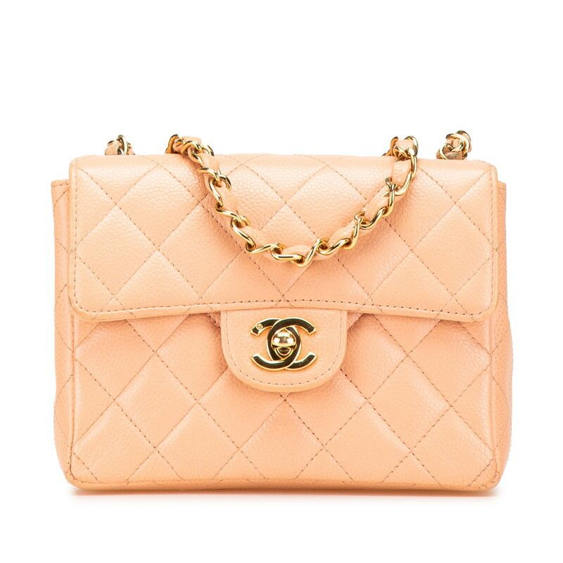Chanel Chanel Caviar Skin Mini Matelasse 17 Shoulder Bag Leather Shoulder Bag in Beige, Women's
