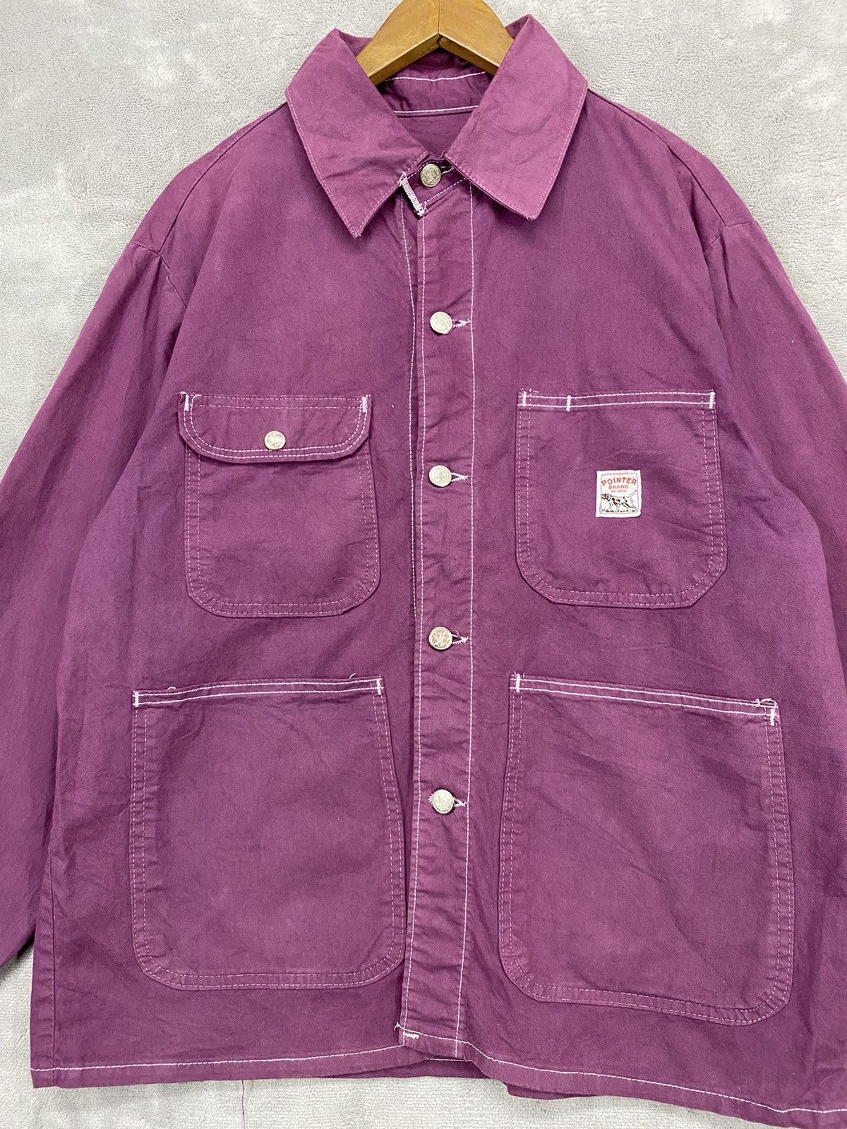 Pointer Vintage 80s POINTER BRAND Workwear Purple Jecket Made In USA Size US L / EU 52-54 / 3 - 5 Thumbnail