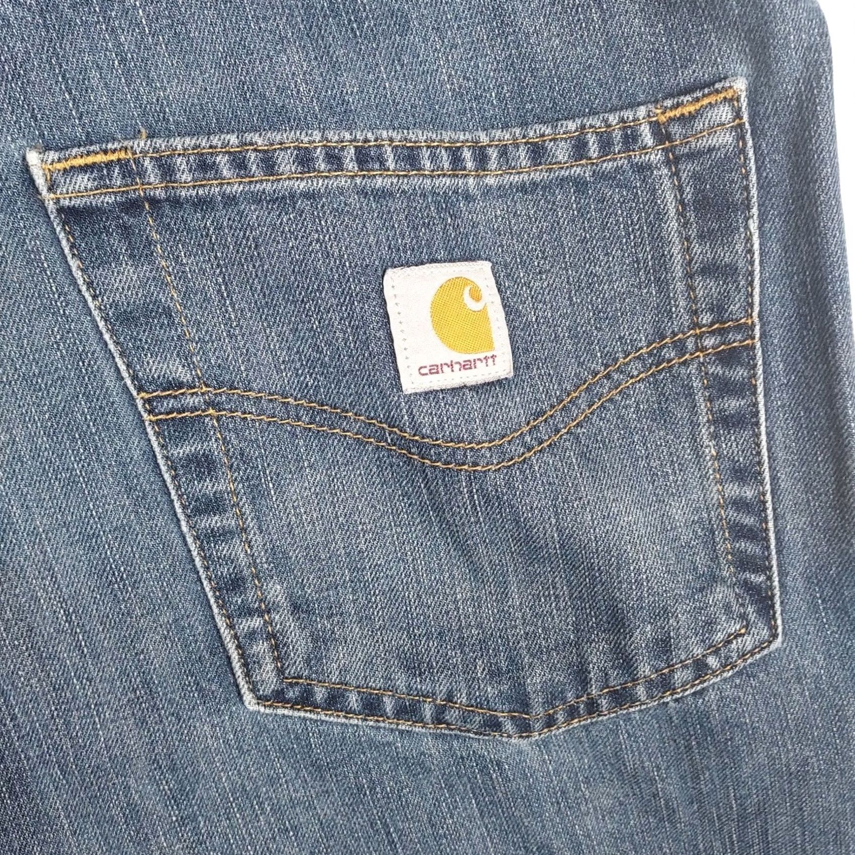 Carhartt VINTAGE? Carhartt Mens Relaxed Fit Jeans 42x30 Blue Denim Workwear Pants Straight 5-Pocket Logo Mens Size US 42 / EU 58 - 3 Thumbnail