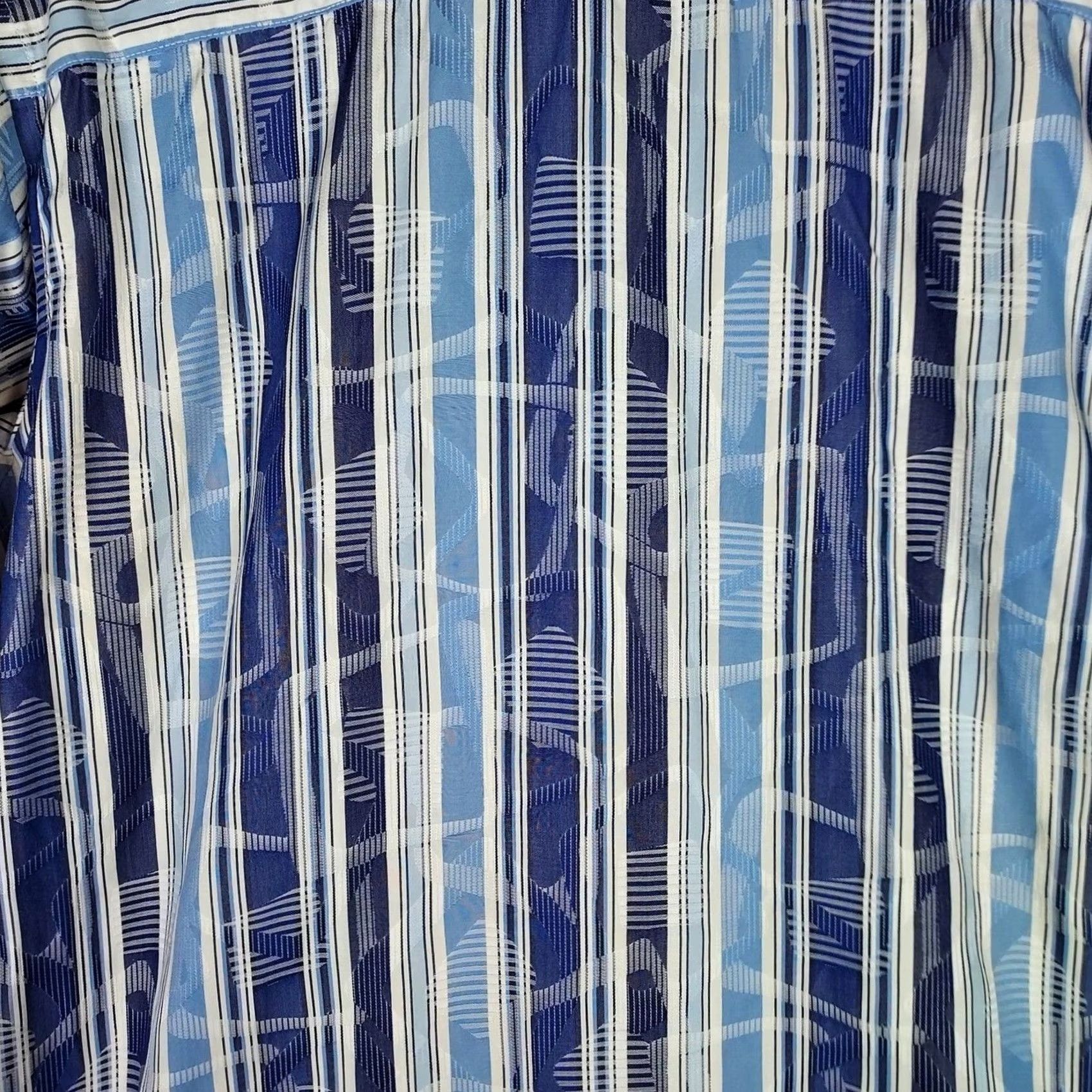 BUGATCHI Bugatchi Striped Dress Shirt Mens Small Blue White Button-Down Long Sleeve Size 36R - 2 Thumbnail