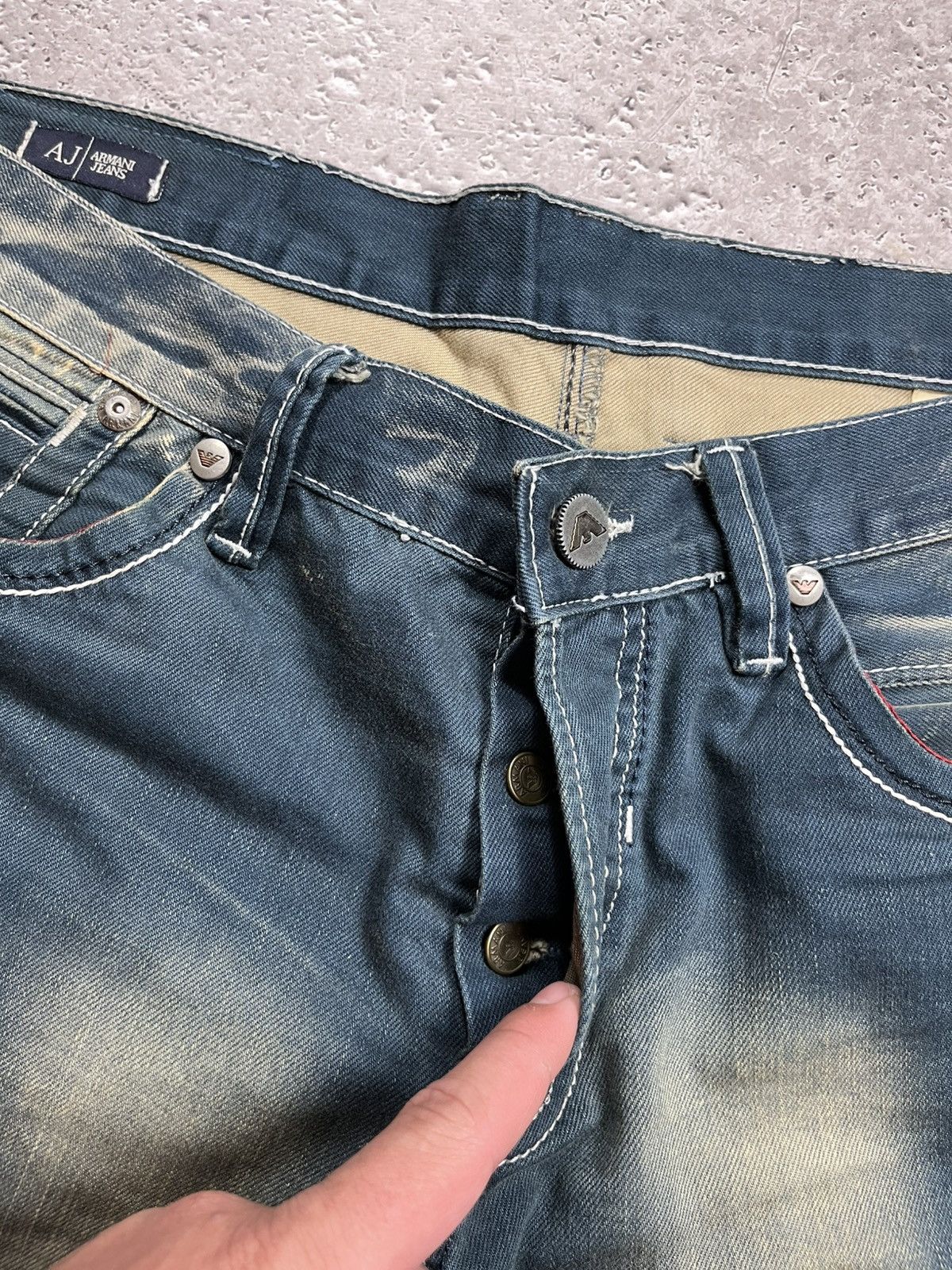 Armani Armani Jeans Size 36 Factory Faded Blue Denim Pants Size US 36 / EU 52 - 15 Thumbnail