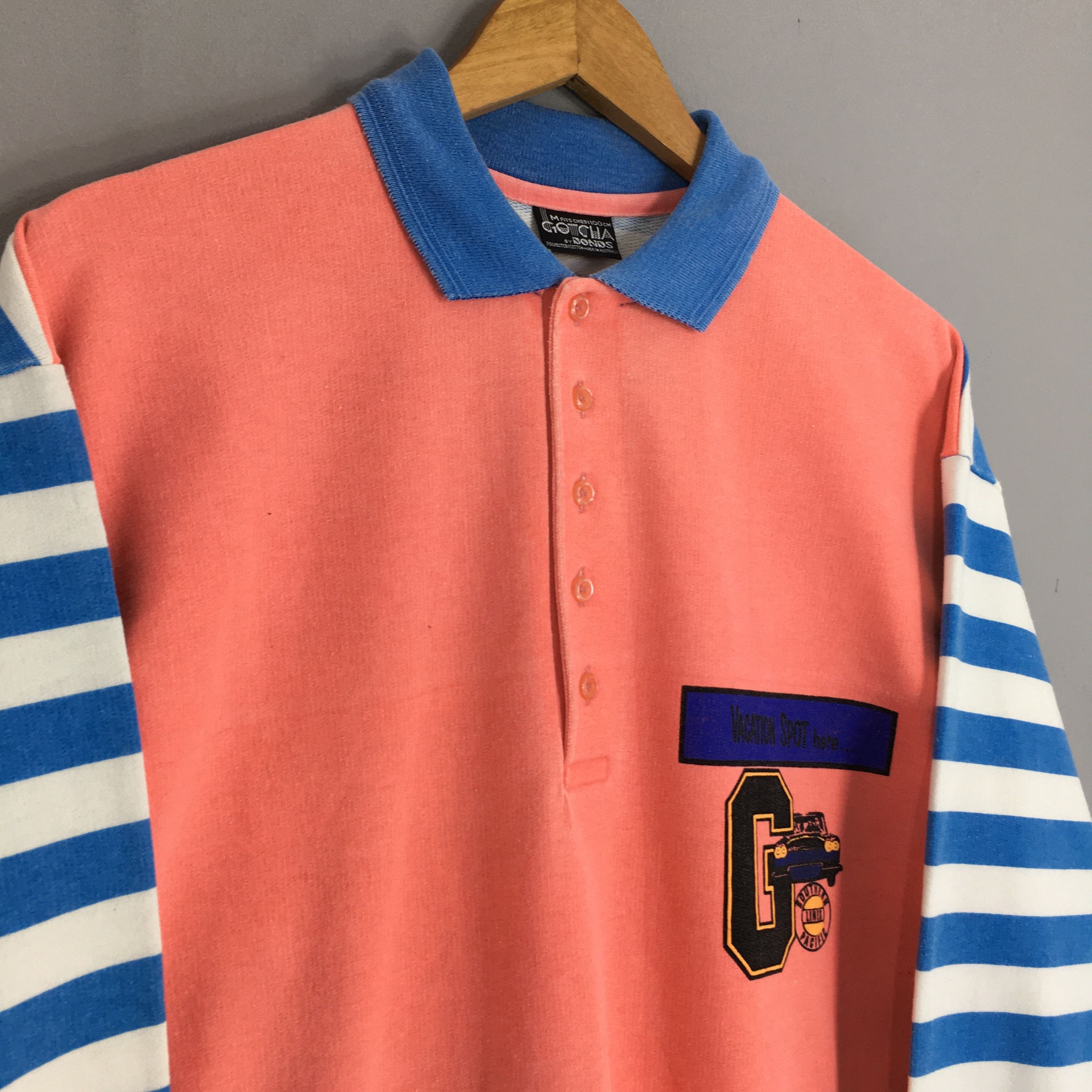 Gotcha × Vintage Vintage Gotcha Bonds Stripes Polo Shirt Medium Size US M / EU 48-50 / 2 - 3 Thumbnail