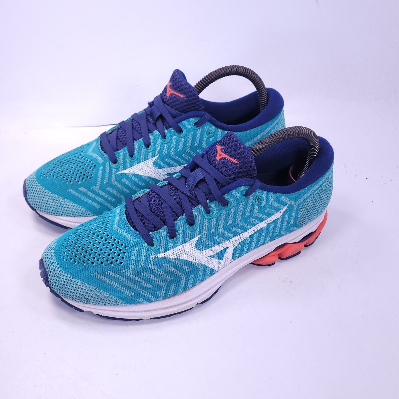 Mizuno Mizuno WaveKnit R2 Shoe Womens Size 8 J1GD182908 Blue White Size US 8 / IT 38 - 1 Thumbnail