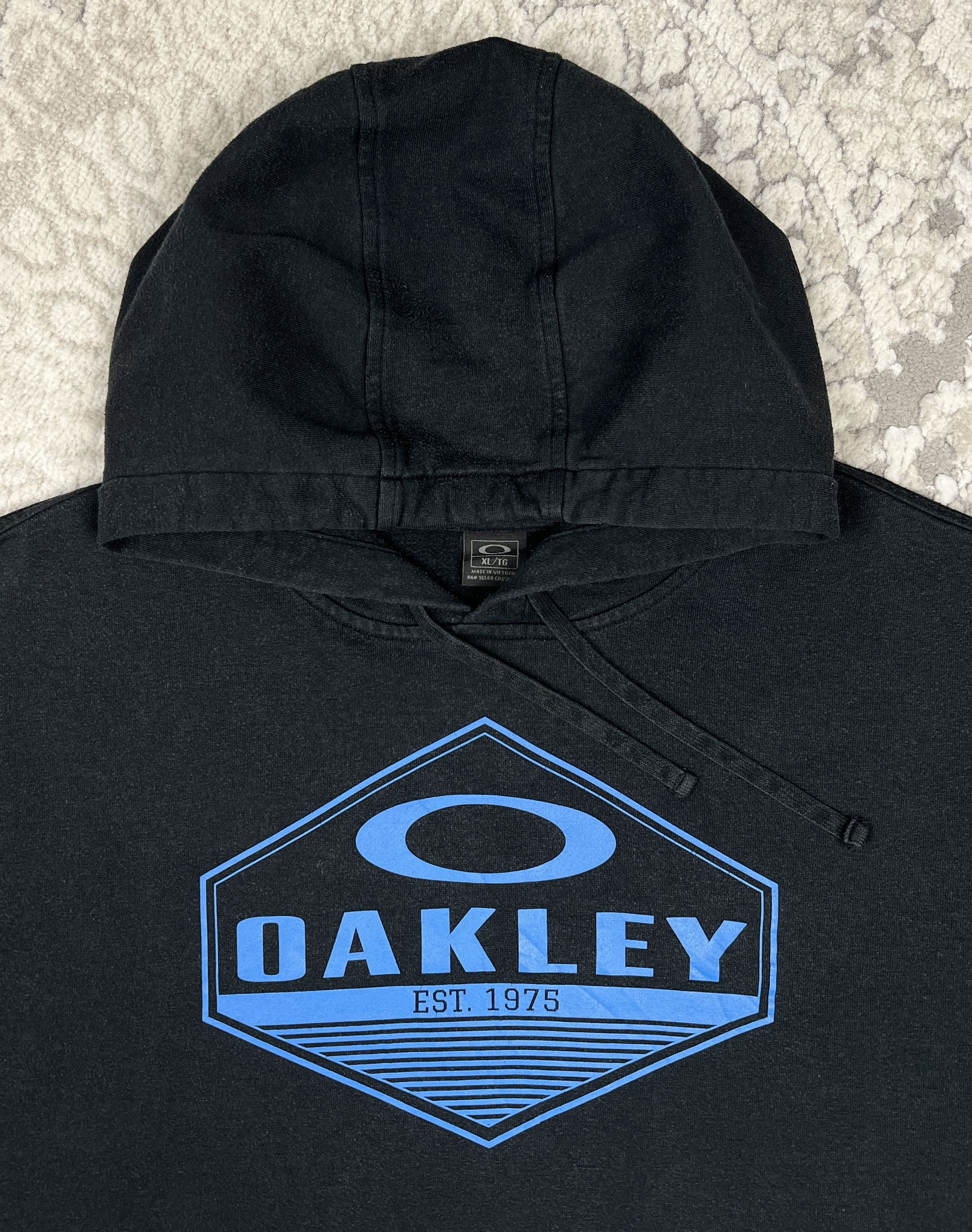 Oakley Oakley XL Hexagon Blue Logo Hoodie Pullover Black Sweatshirt Size US XL / EU 56 / 4 - 2 Thumbnail