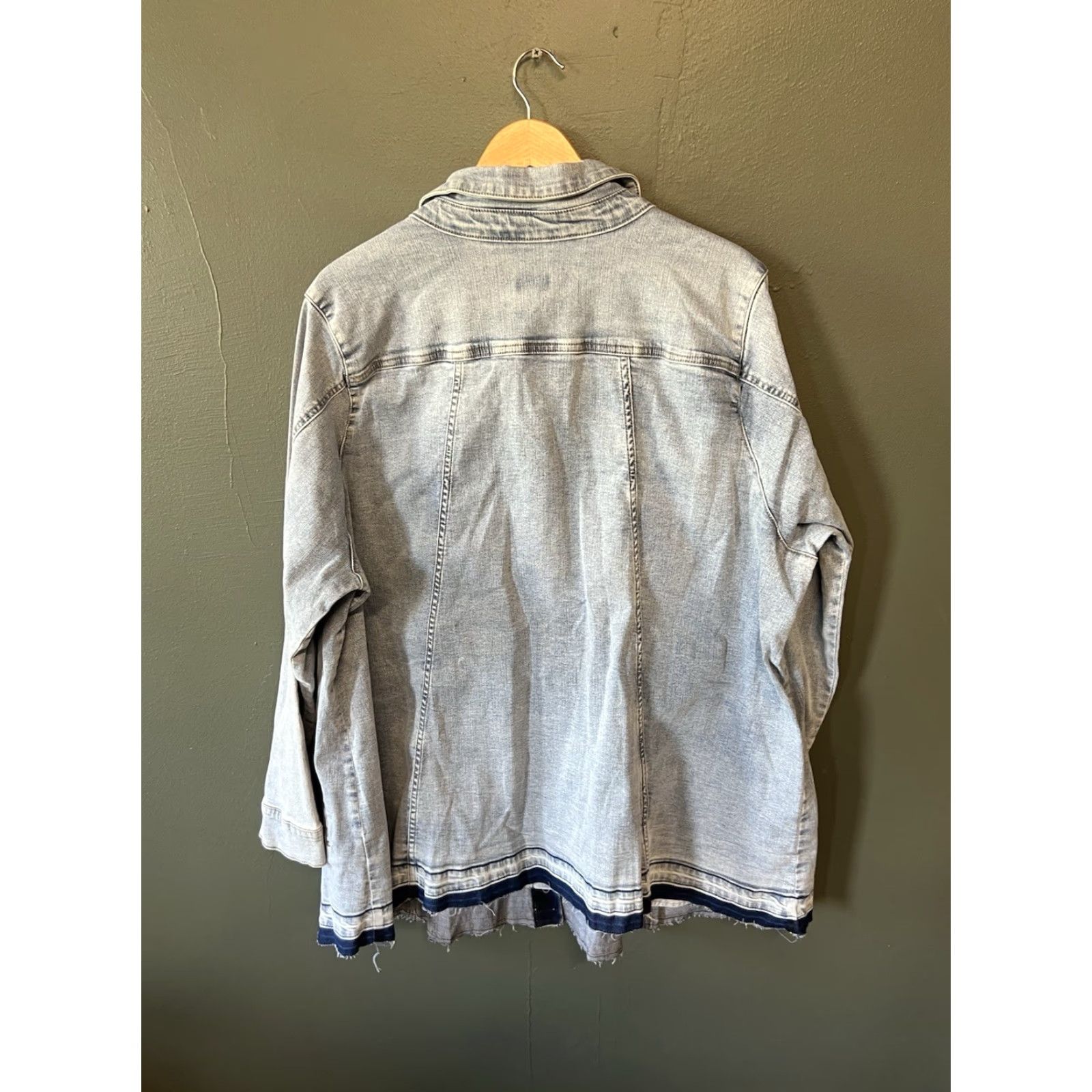 Vintage Lori Goldstein LOGO Denim Jacket Blue Long Sleeve Button Up 28W Plus Cotton Lining Women's Jacket Size 4XL / US 24-26 - 2 Thumbnail