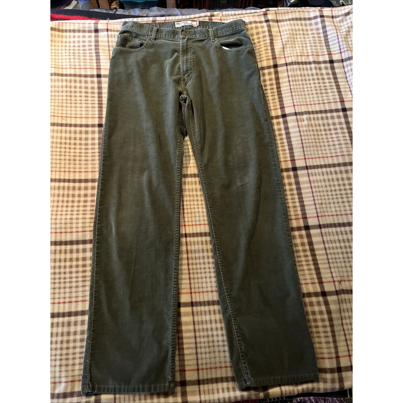 Levi's Levi's 559 Relaxed Straight Corduroy Pants Mens 35x35 Green Size US 35 - 2 Thumbnail