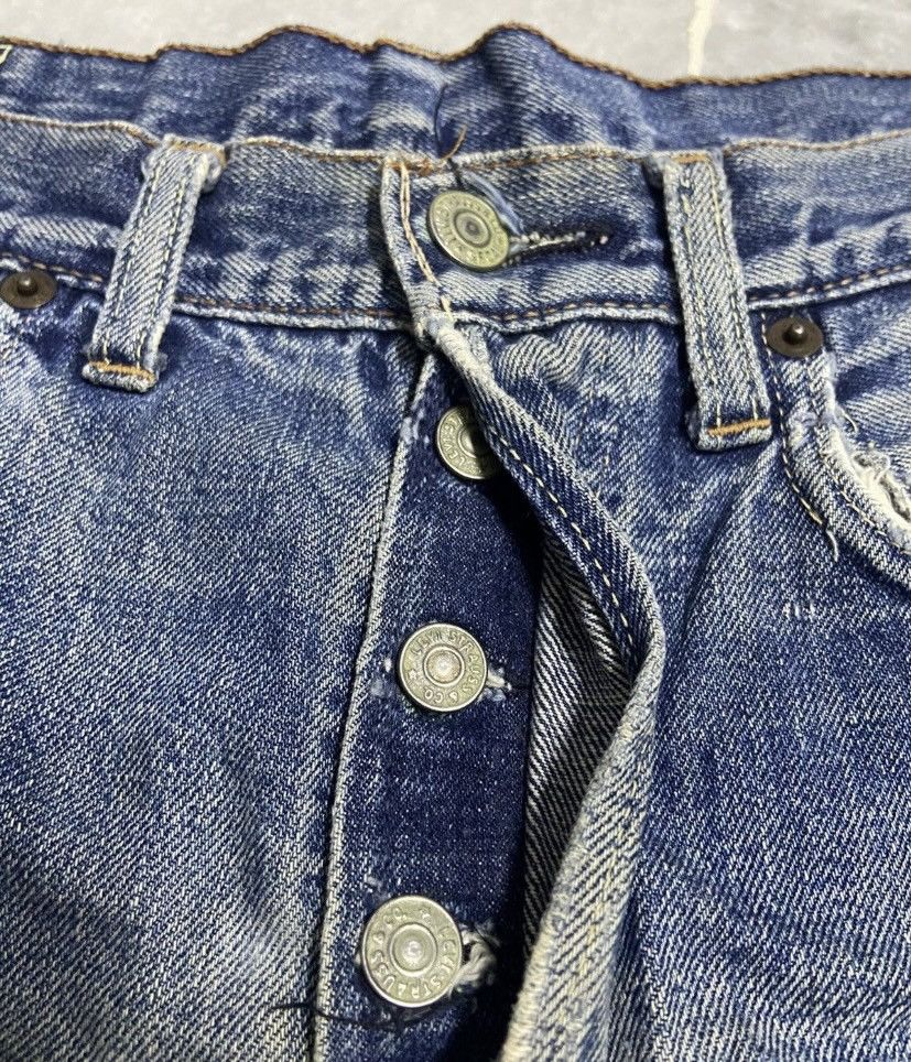 Levi's Vintage 70s Levis 501 Selvedge Jeans Shorts Distressed Size US 30 / EU 46 - 10 Thumbnail