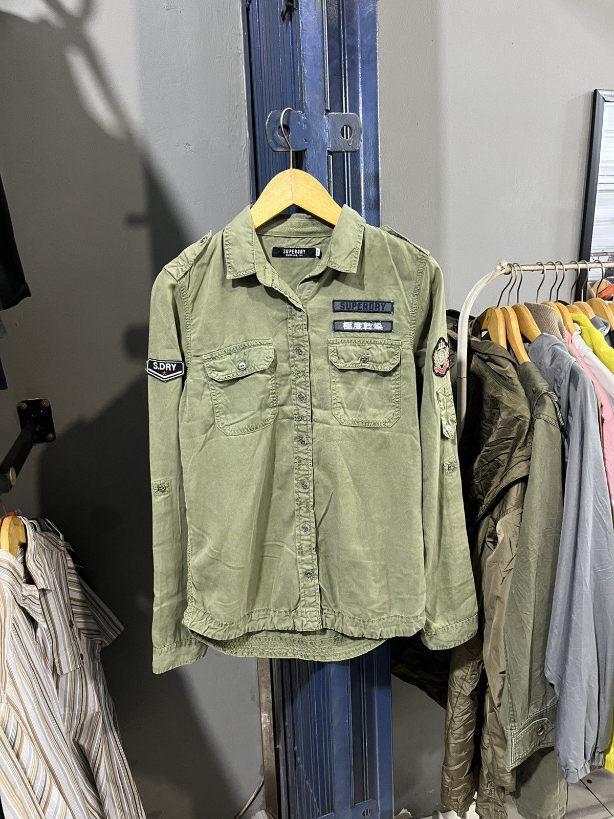 Vintage superdry outer button ups shirt
