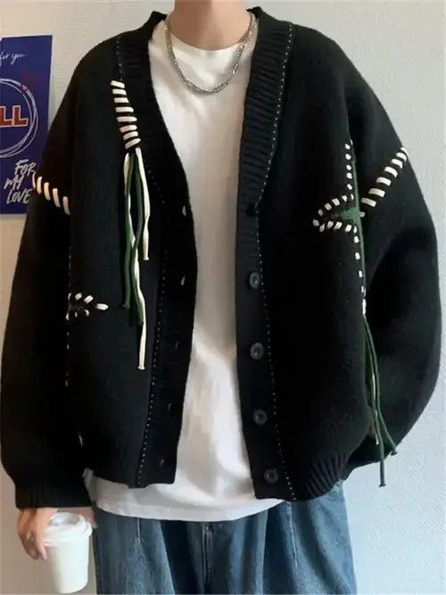 Aran Isles Knitwear Black y2k star cardigan knitwear Size US L / EU 52-54 / 3 - 2 Thumbnail
