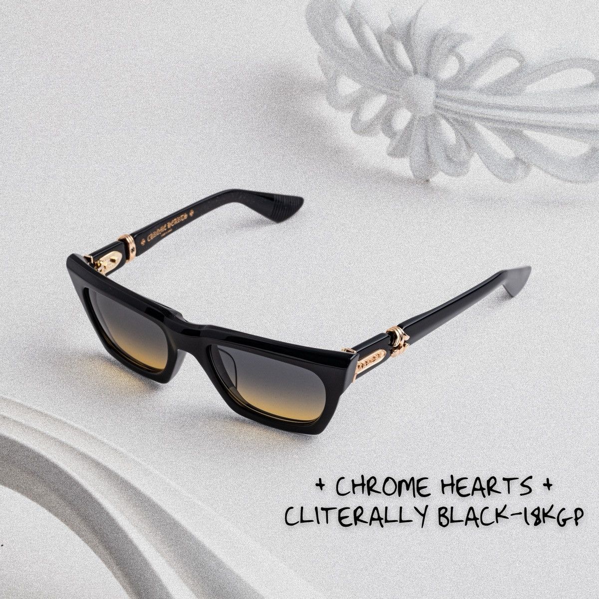 【送料&関税込】Chrome Hearts Cliterally - Black / 18k Gold Chrome Hearts Cliterally - Black / 18k Gold Sunglasses