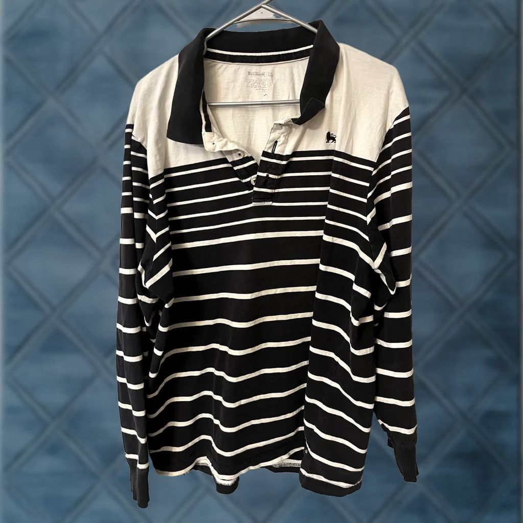Old Navy Old Navy Shirt Polo MENS XXL XXLARGE White Black Stripe Collar ShortSlv Top USED Size US XXL / EU 58 / 5 - 1 Thumbnail