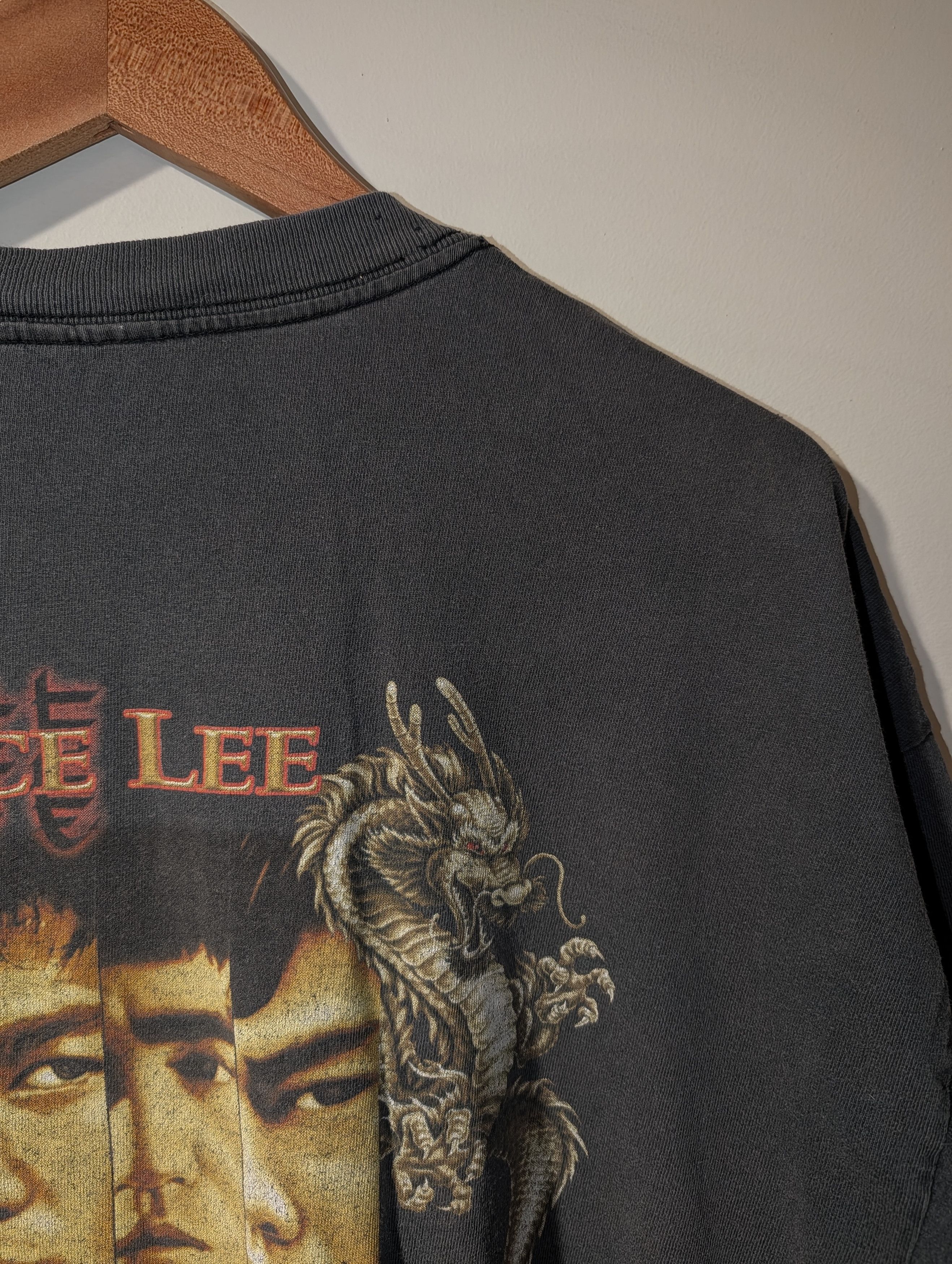 Vintage Vintage 90s Bruce Lee The Dragon Movie Promo T-Shirt Size US XXL / EU 58 / 5 - 9 Thumbnail