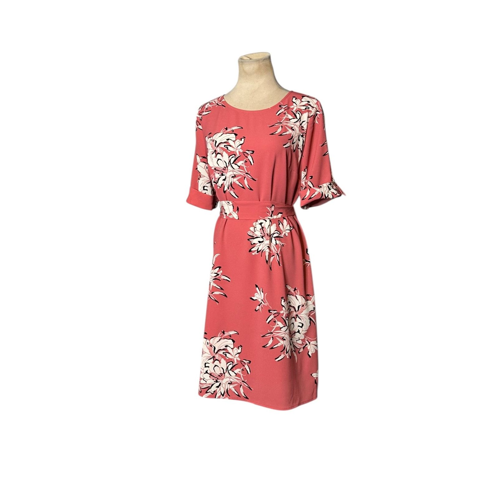 Worthington Worthington pink floral short sleeves mini dress size Small Size S / US 4 / IT 40 - 9 Thumbnail