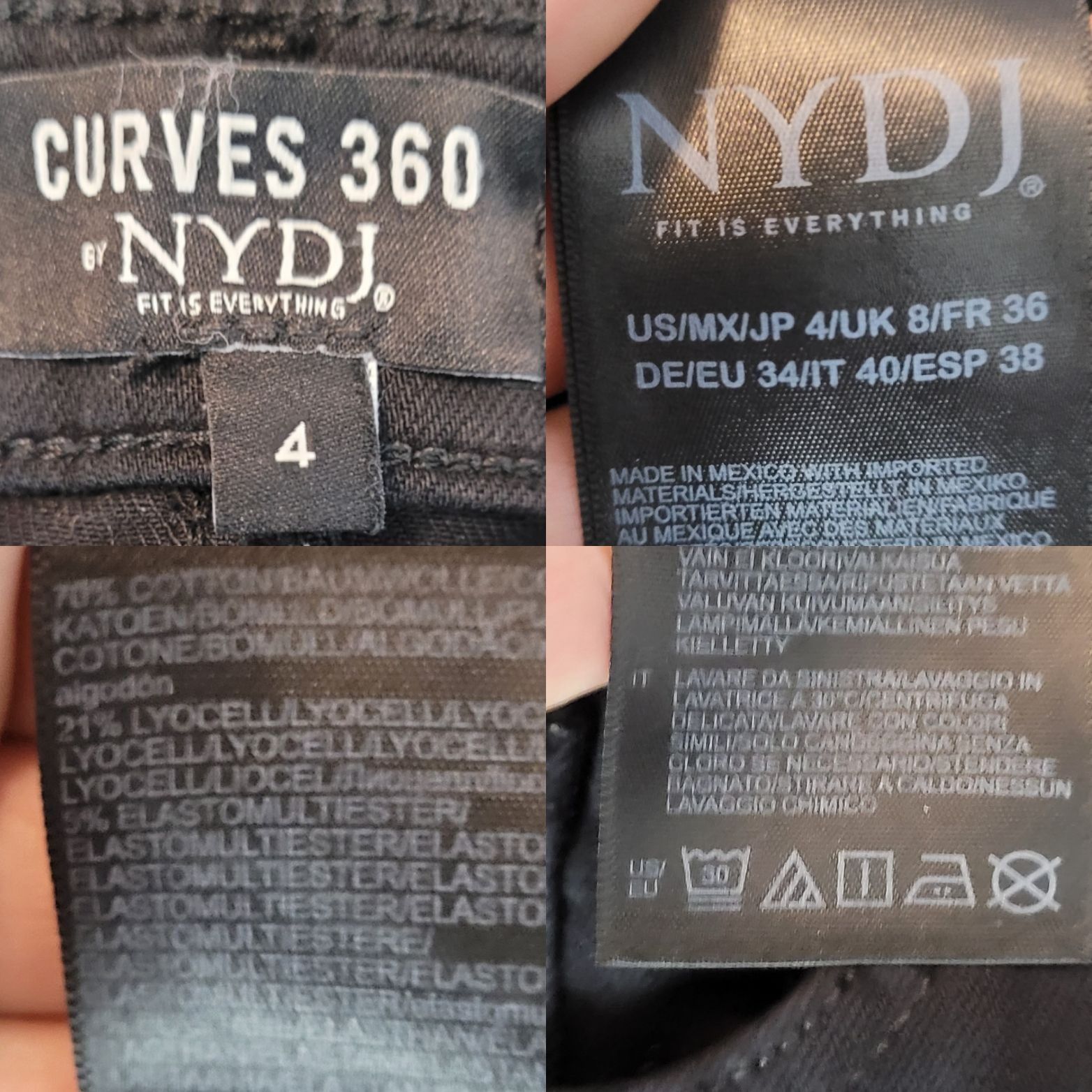 NYDJ NYDJ Curves 360 Black Jeans 4 High-rise Stretch Tapered Pant Size 27" / US 4 / IT 40 - 3 Thumbnail
