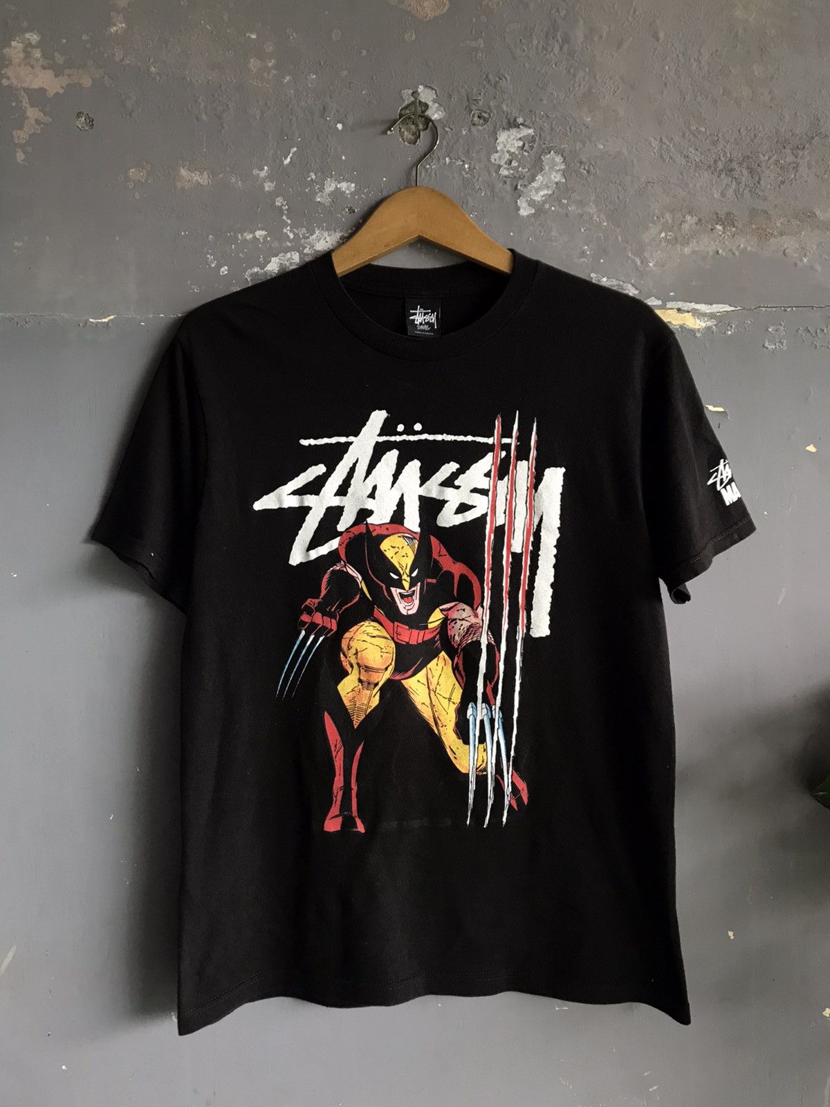 image of Stussy X Marvel Wolverine in Black, Men's (Size Small)