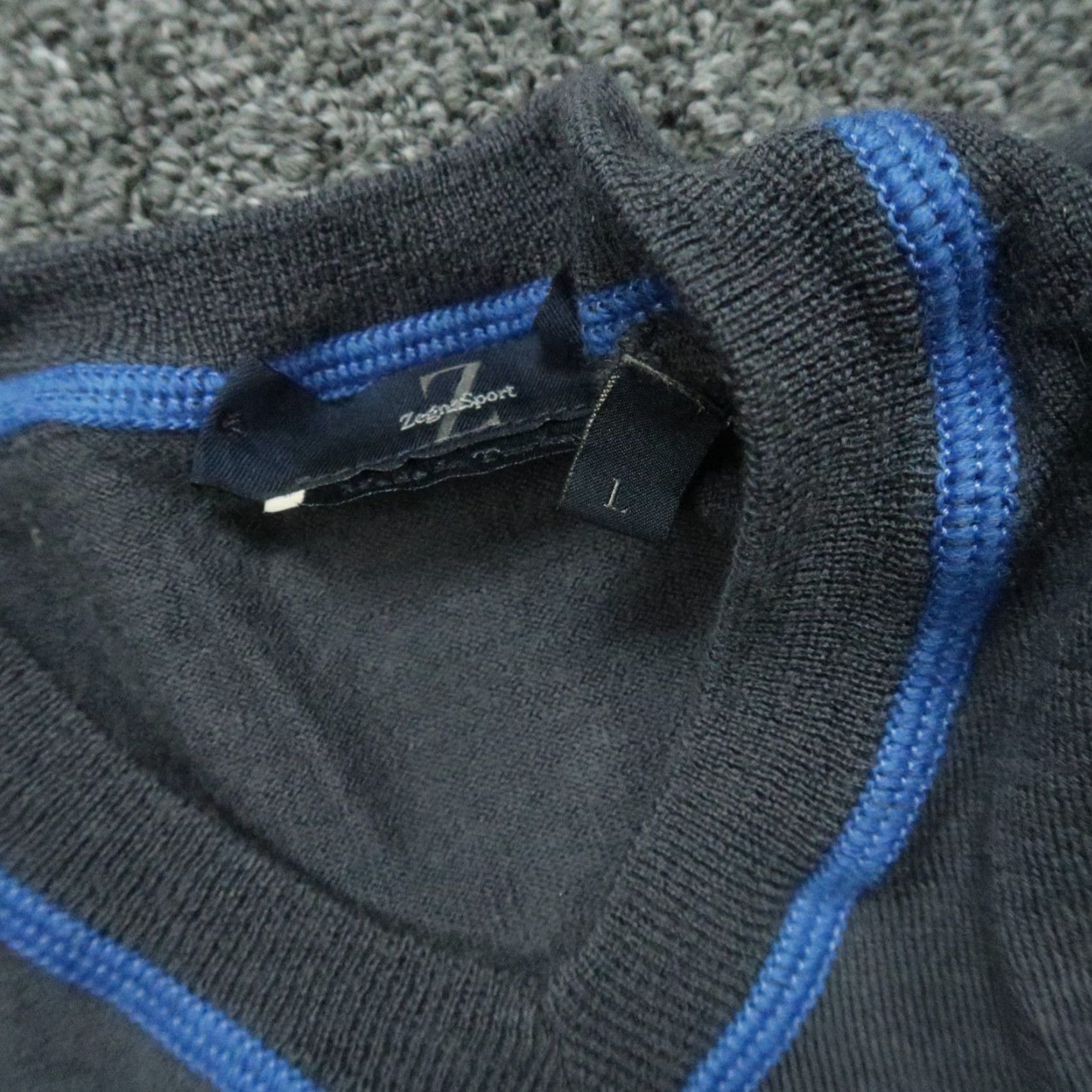 Ermenegildo Zegna Zegna Sport Sweater Mens M Gray Blue V Neck Pullover Jumper Size US M / EU 48-50 / 2 - 4 Thumbnail