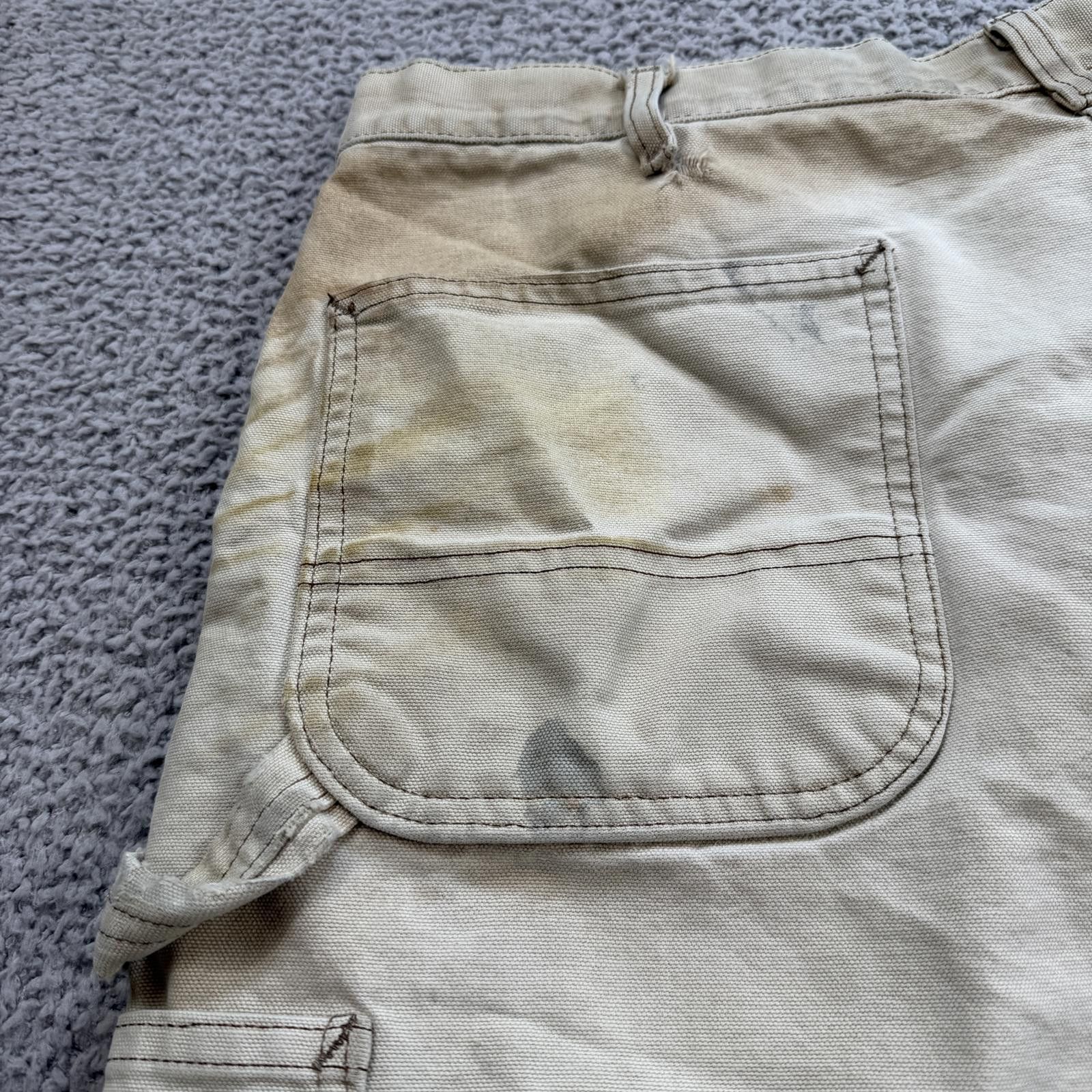 Carhartt Carhartt Carpenter Work Shorts Distressed Beige Duck Canvas Size US 36 / EU 52 - 4 Thumbnail