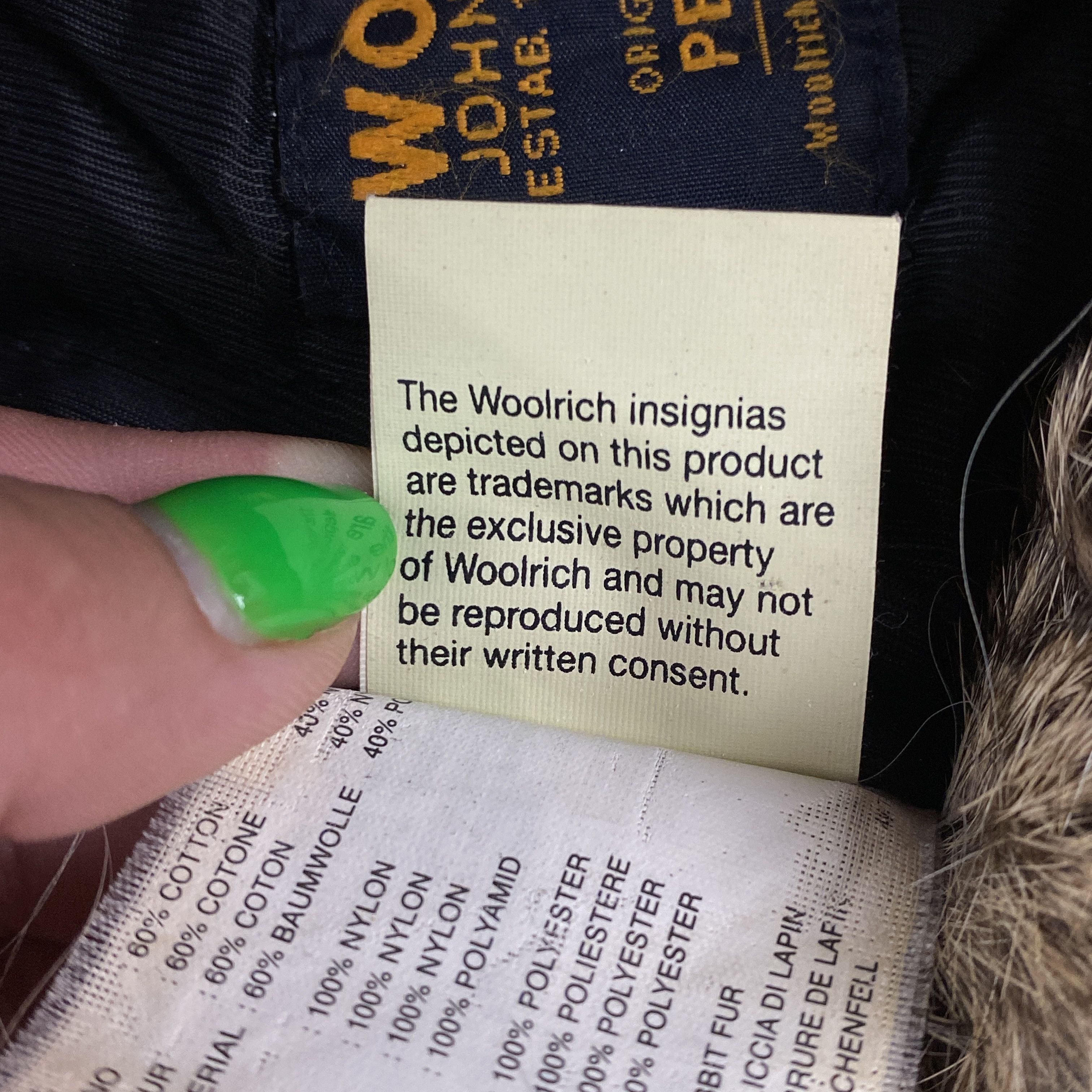 Woolrich Woolen Mills Mens Fur Lined Hat With Ear Flaps Woolrich Size M Cotton Size 32 - 10 Thumbnail