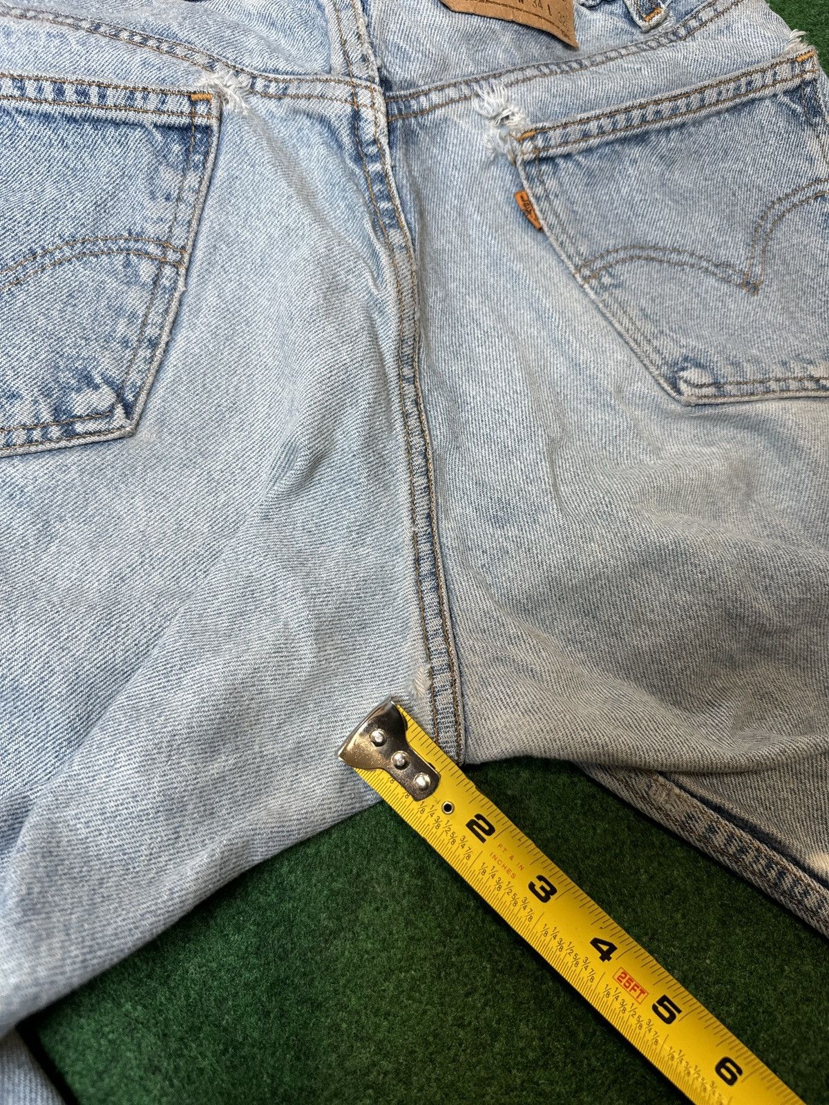 Levi's × Levi's Vintage Clothing × Vintage Vintage 90s Levi’s 550 Orange Tab Distressed Relaxed Jeans Size US 33 - 13 Thumbnail