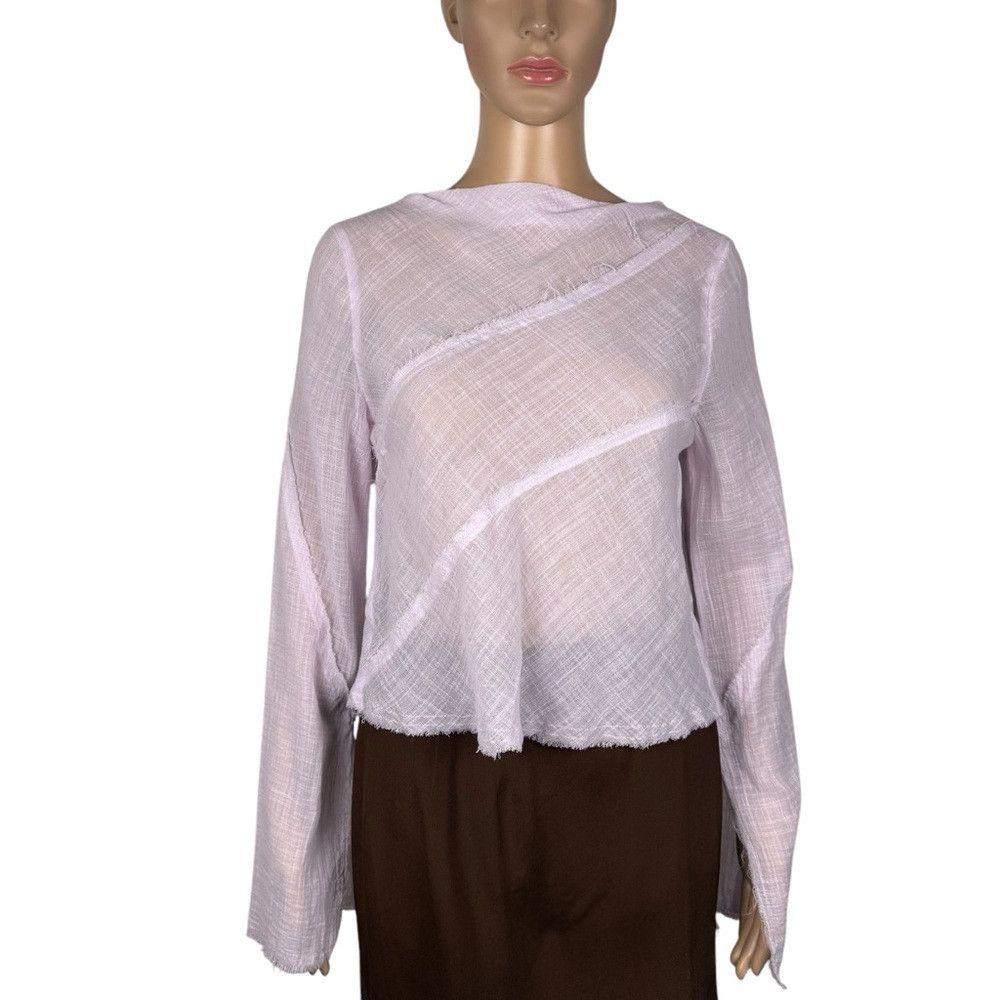 Zara New Zara Open Back Long Bell Sleeve Cotton Gauze Pink Blous Size M / US 6-8 / IT 42-44 - 1 Thumbnail