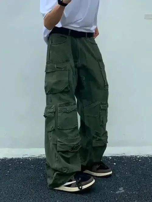 Japanese Brand × Vintage Cargo pants Multi-pockets Harajuku straight trousers Size US 32 / EU 48 - 4 Thumbnail