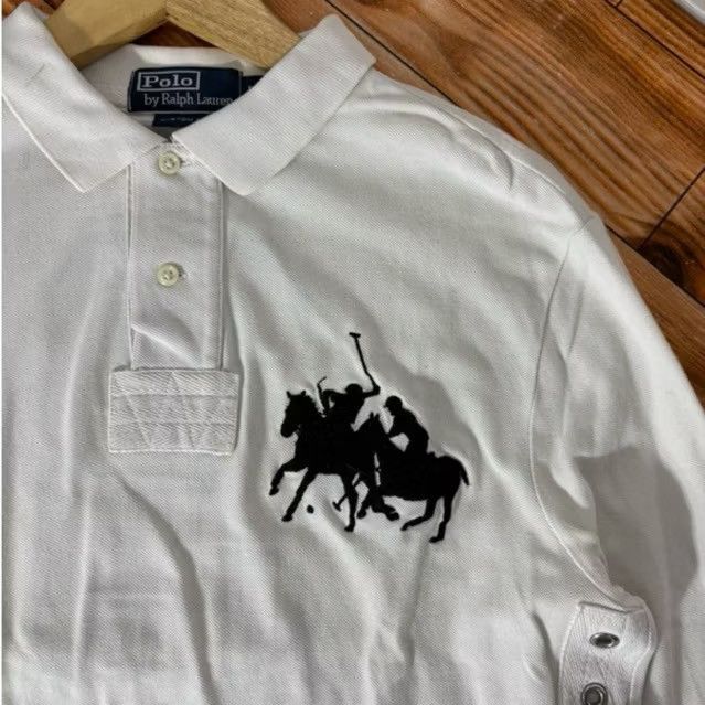 Polo Ralph Lauren × Vintage Polo Ralph Lauren Big Pony White Rugby Size US L / EU 52-54 / 3 - 3 Thumbnail