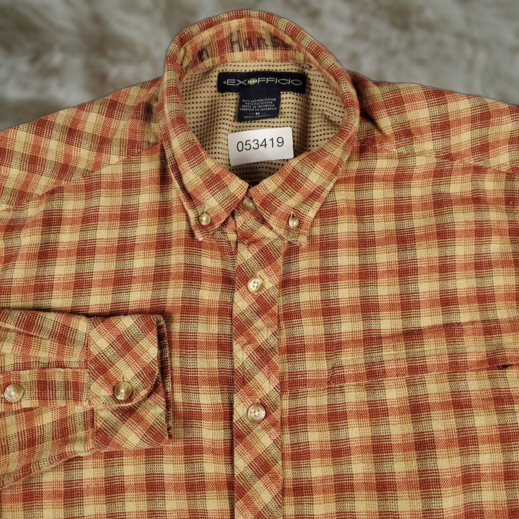 ExOfficio ExOfficio Shirt Mens M Red Plaid Outdoors Button Up Long Sleeve Size US M / EU 48-50 / 2 - 1 Thumbnail
