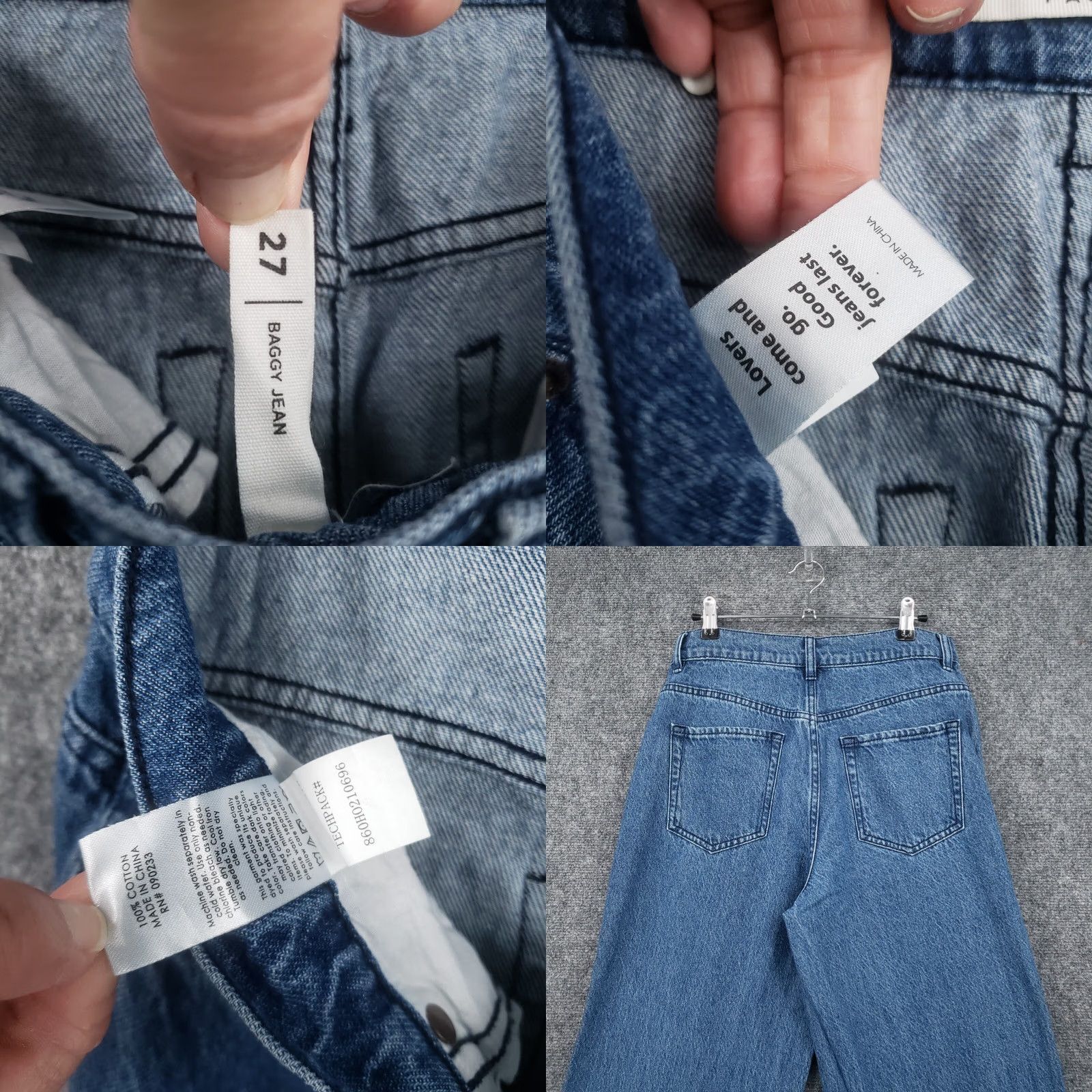 Pacsun PacSun Jeans Women 27 Blue Baggy Wide Leg Button Fly Hi Rise Patchwork Denim Size 27" / US 4 / IT 40 - 9 Thumbnail