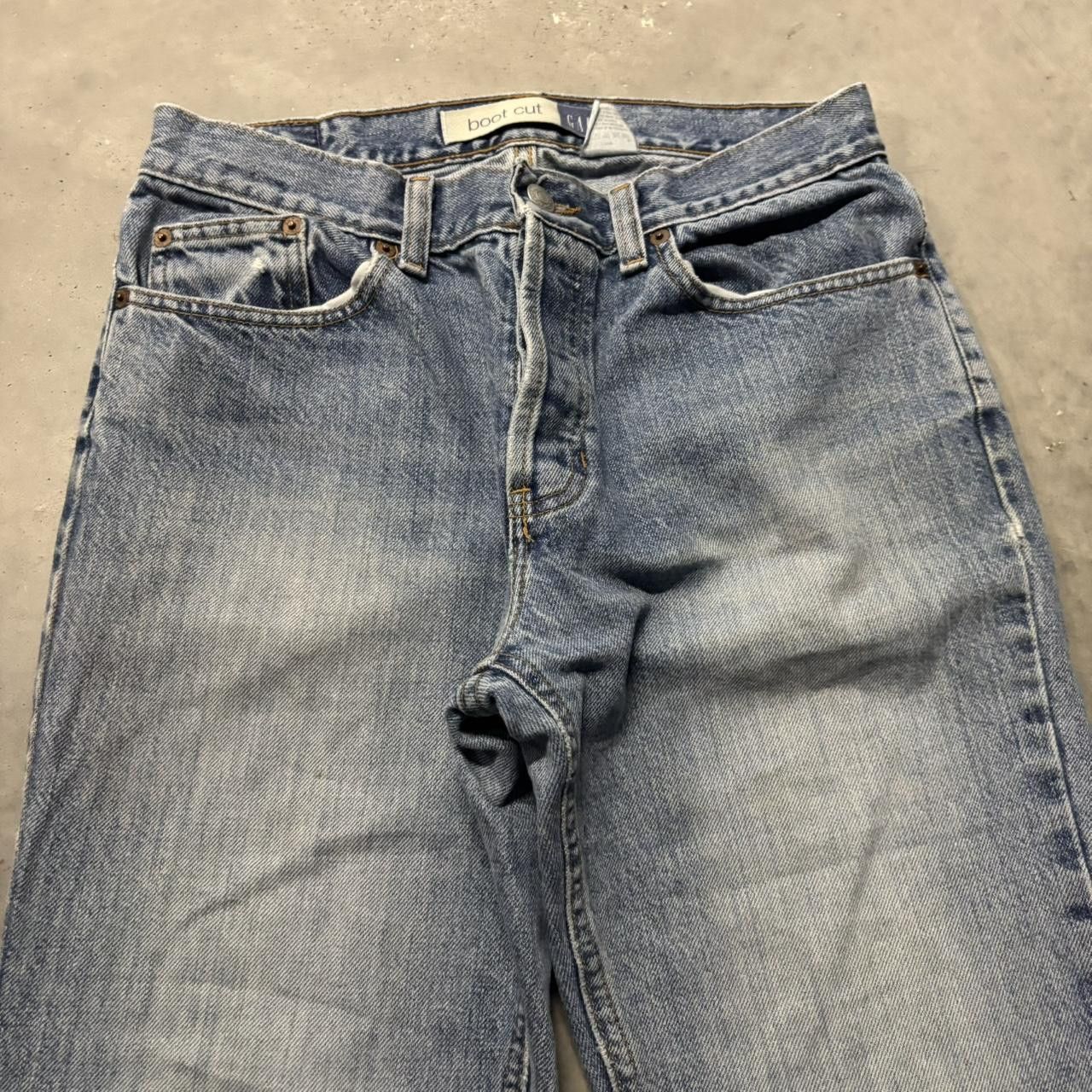 Japanese Brand × Vintage Crazy Vintage Y2K/2000s Grunge Faded Light Wash Bootcut Denim Jeans! Size US 29 - 5 Thumbnail