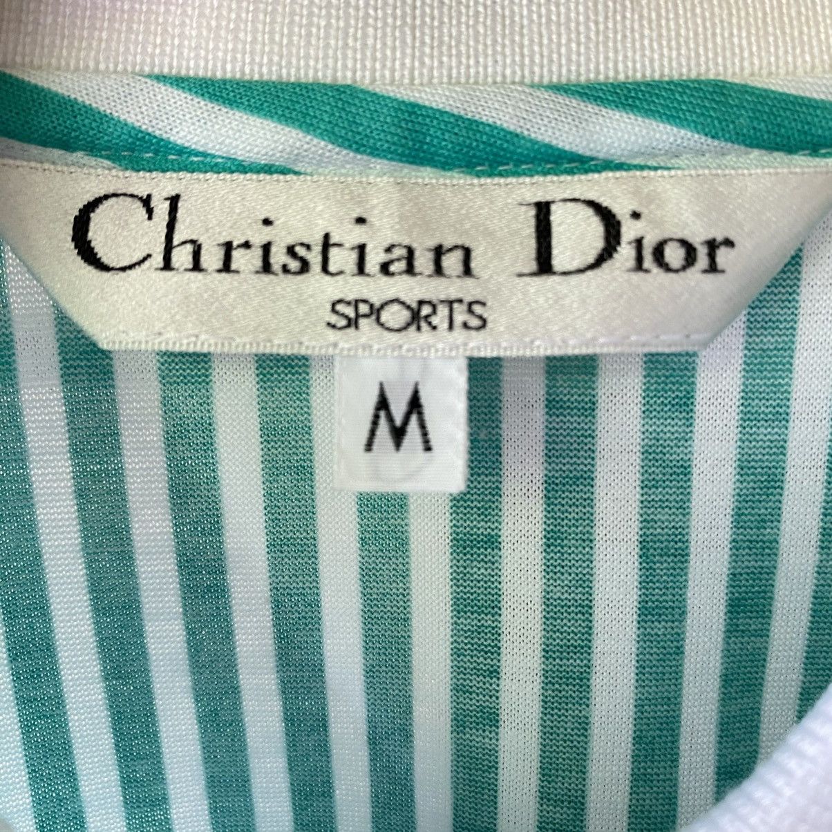 Dior Christian Dior Green & White Striped Polo Shirt Size M / US 6-8 / IT 42-44 - 5 Thumbnail