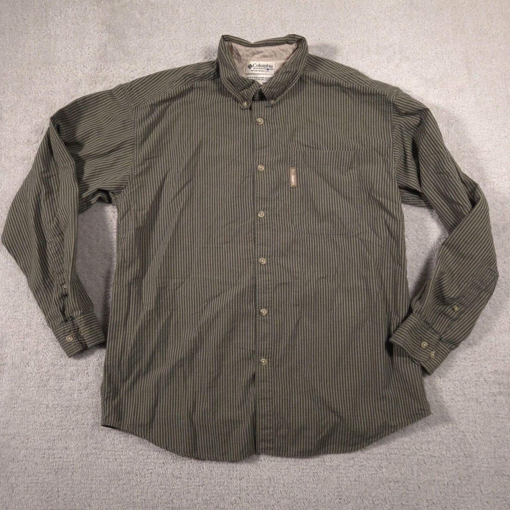 Vintage Columbia Shirt Mens L Green Check Button Front Long Sleeve Outdoor Casual Size US L / EU 52-54 / 3 - 2 Thumbnail