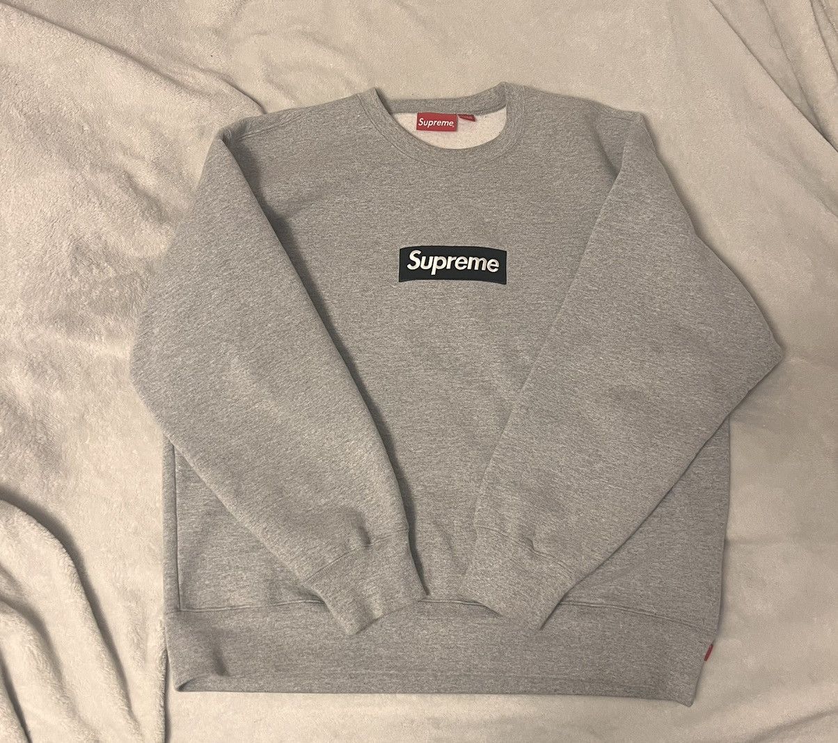 image of Fw22 Supreme Box Logo Crewneck in Grey, Men's (Size Large)
