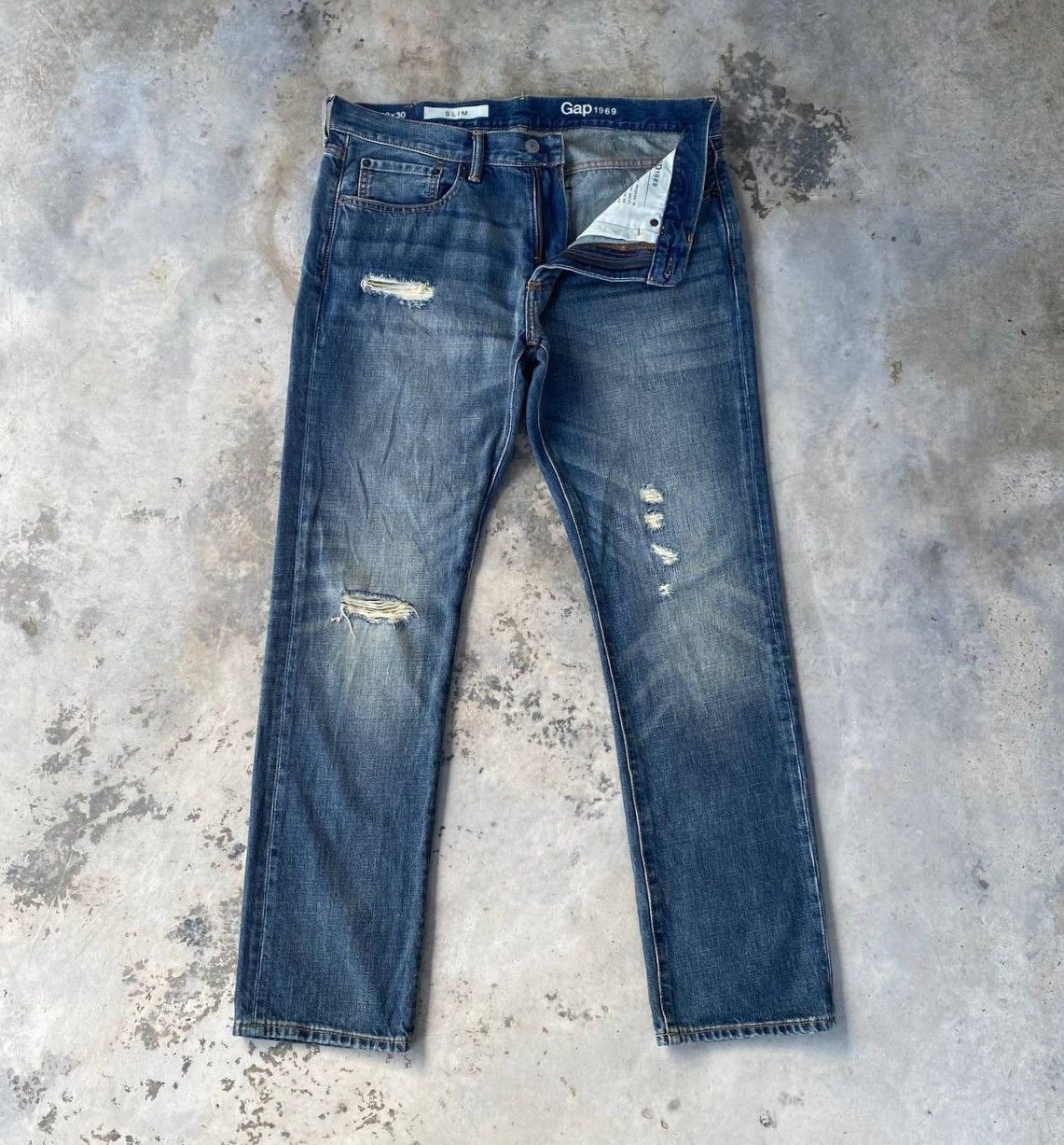 Gap VINTAGE Y2K GAP DISTRESSED GRUNGE DENIM Size US 33 - 6 Thumbnail