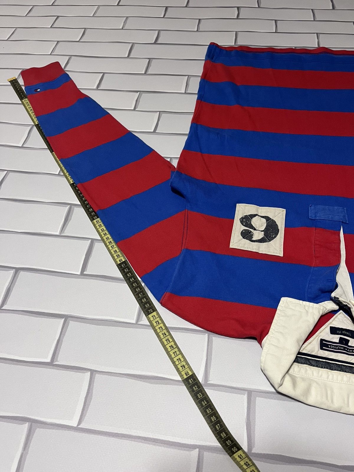 Tommy Hilfiger Tommy Hilfiger Vintage Rugby Polo Red Blue L Size US L / EU 52-54 / 3 - 8 Thumbnail