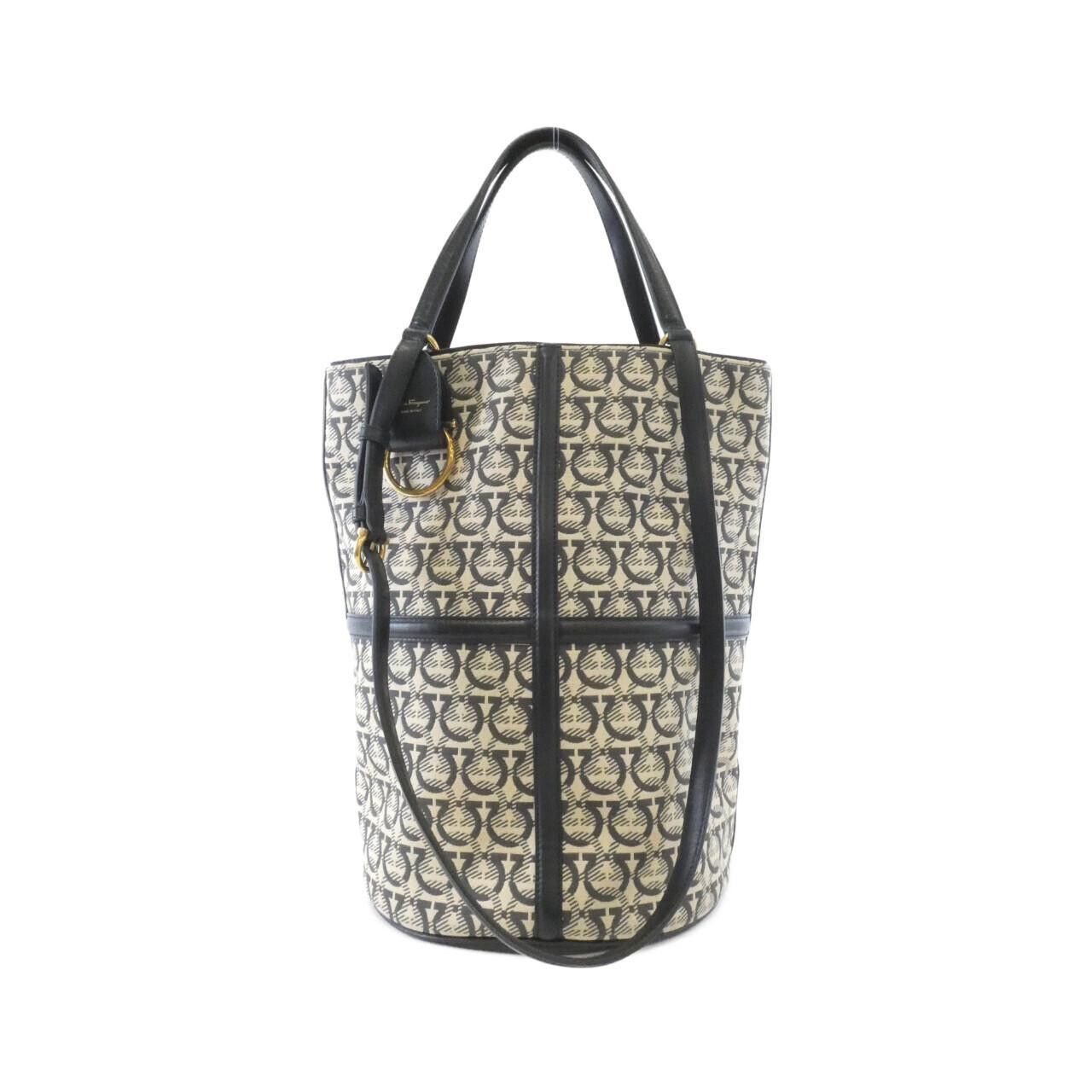 Salvatore Ferragamo Salvatore Ferragamo Salvatore Ferragamo Canvas Leather Handbag Leather Shoulder Bag 21H932 DUTY FREE for USA Size ONE SIZE - 1 Thumbnail