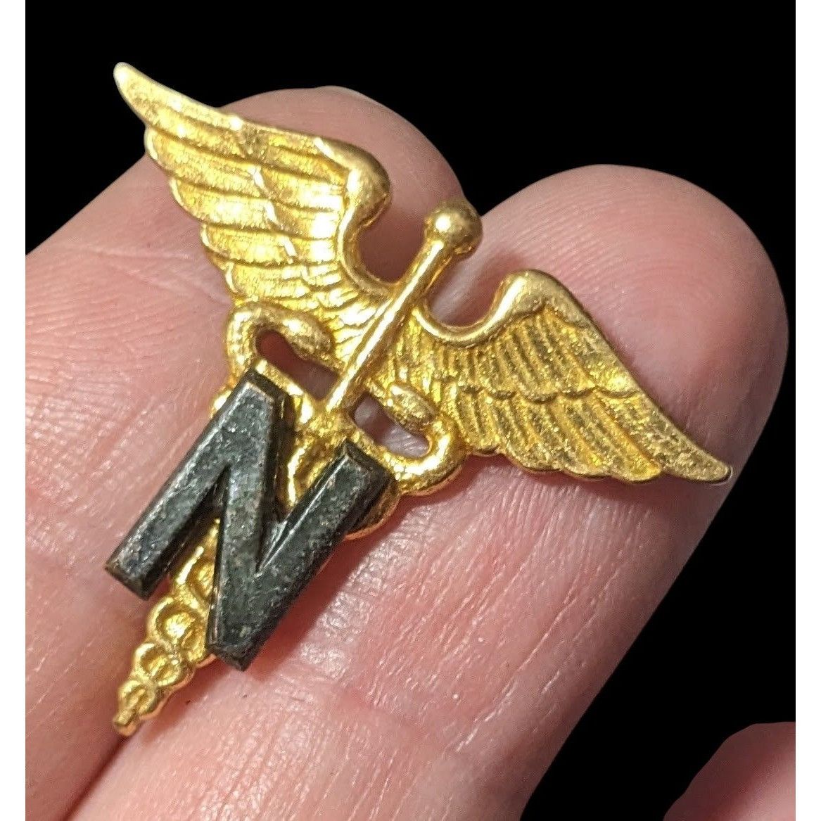 Other Nurse Corp Black And Gold Tone 1 Inch Lapel Pin Size ONE SIZE - 1 Thumbnail